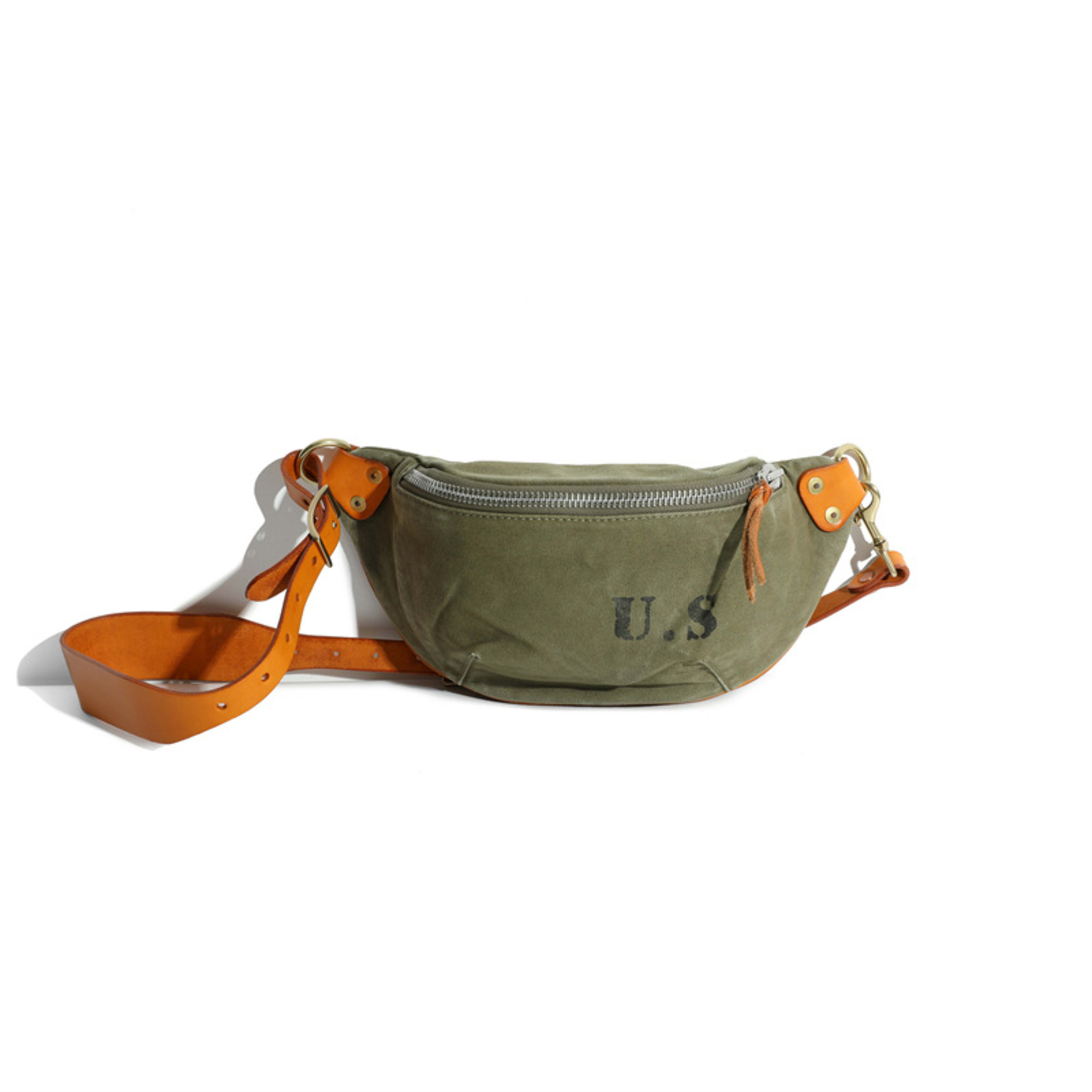 American-style Vintage Washed Canvas With Leather Patchwork Large Capacity 3