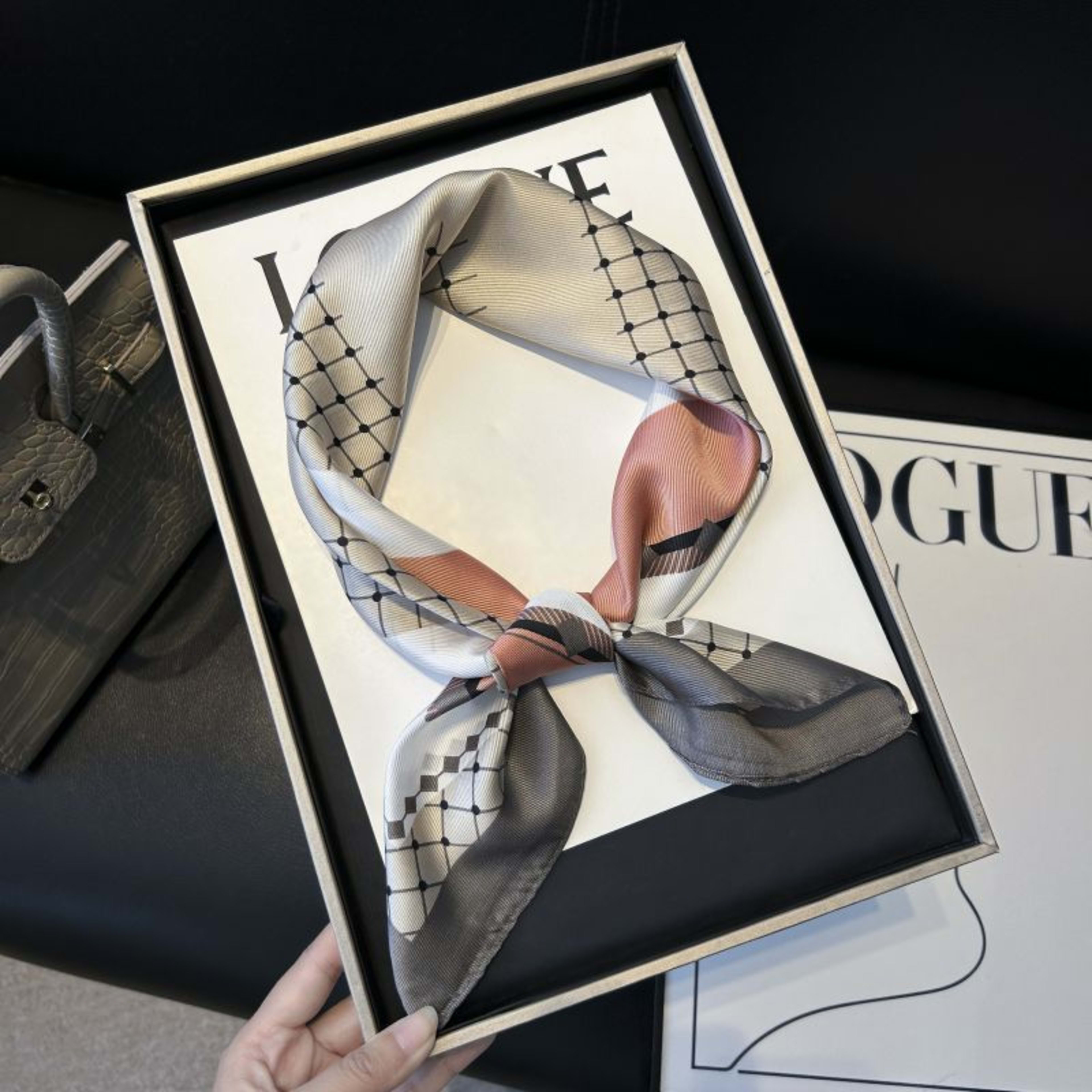 New High-end Twill Silk-look Square Scarf 30