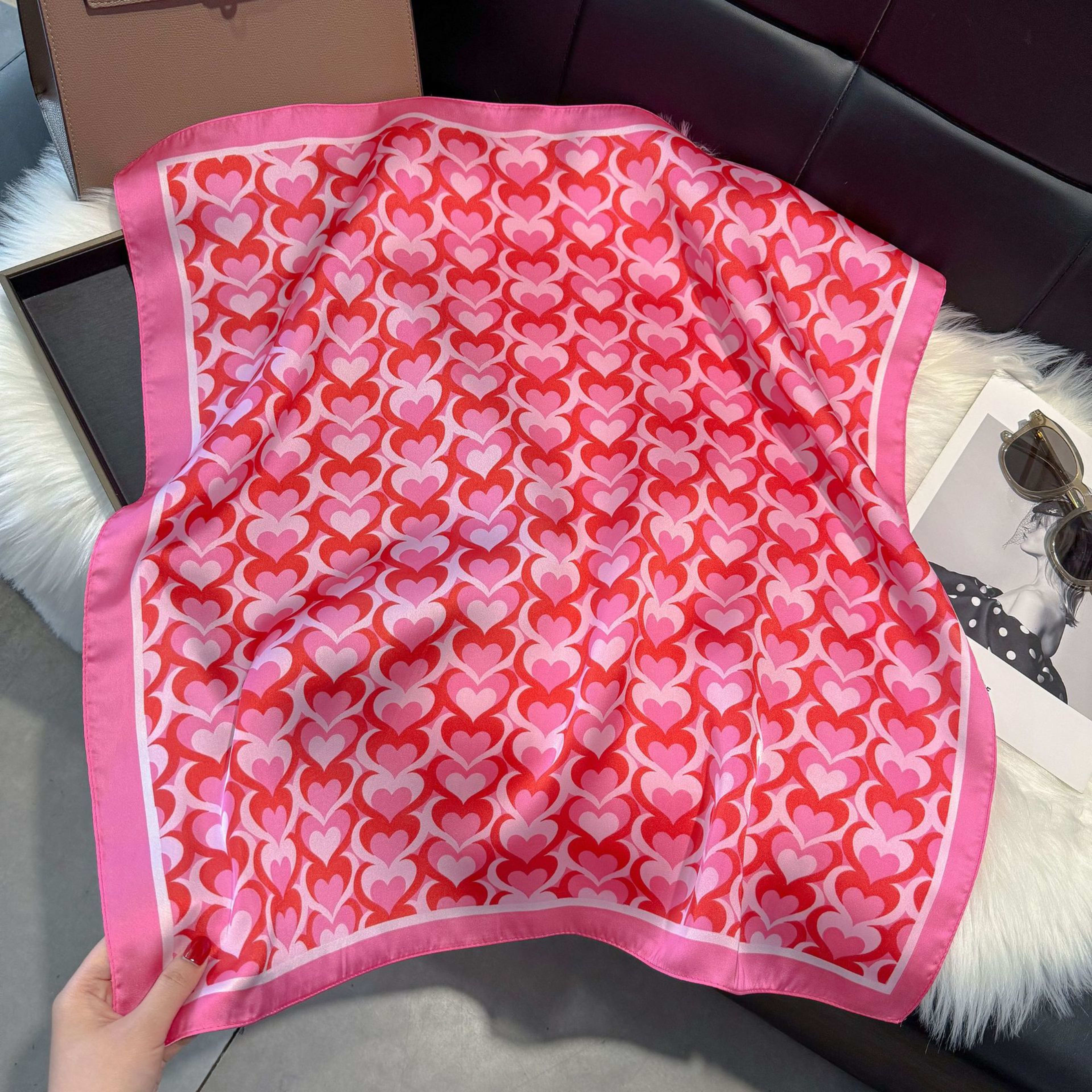 European And American-style ScarfSquare Kerchief Imitation Silk Vintage Cashew Pattern 19