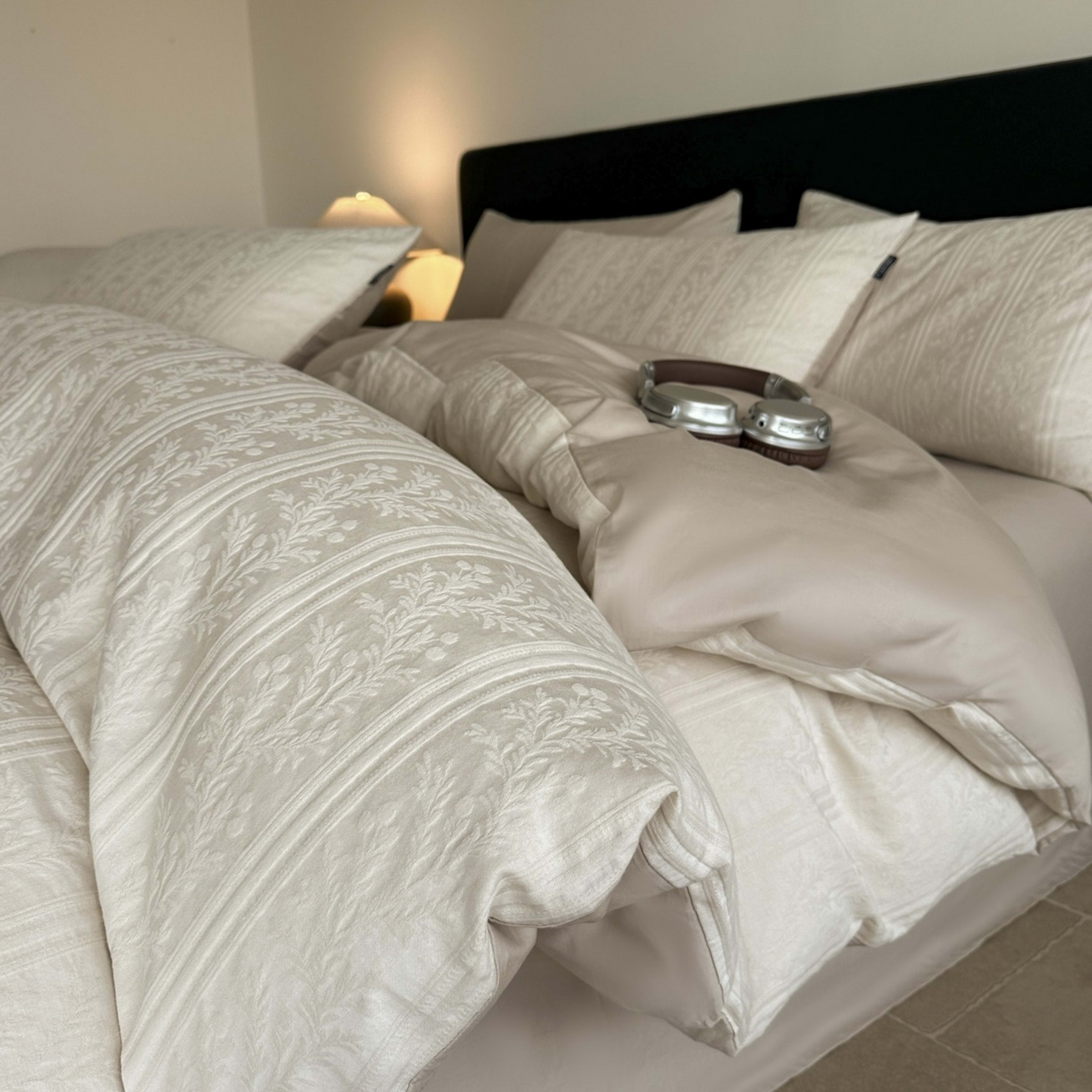 Large Jacquard Four-piece Set Pure Cotton With A Touch Of Light Luxuryduvet Cover And Bed Sheets 3