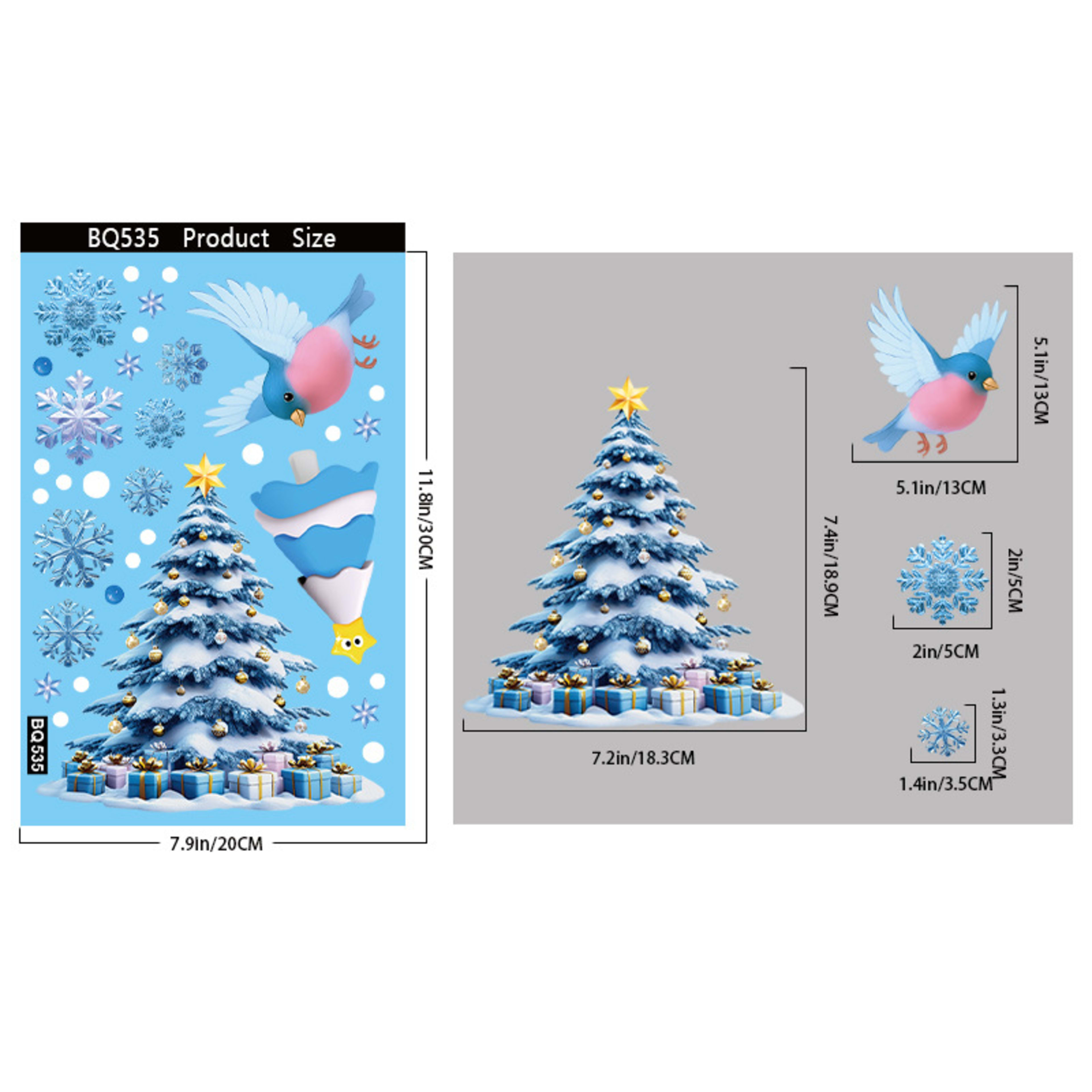 Christmas Party Decorative Creative Glass Sticker 12