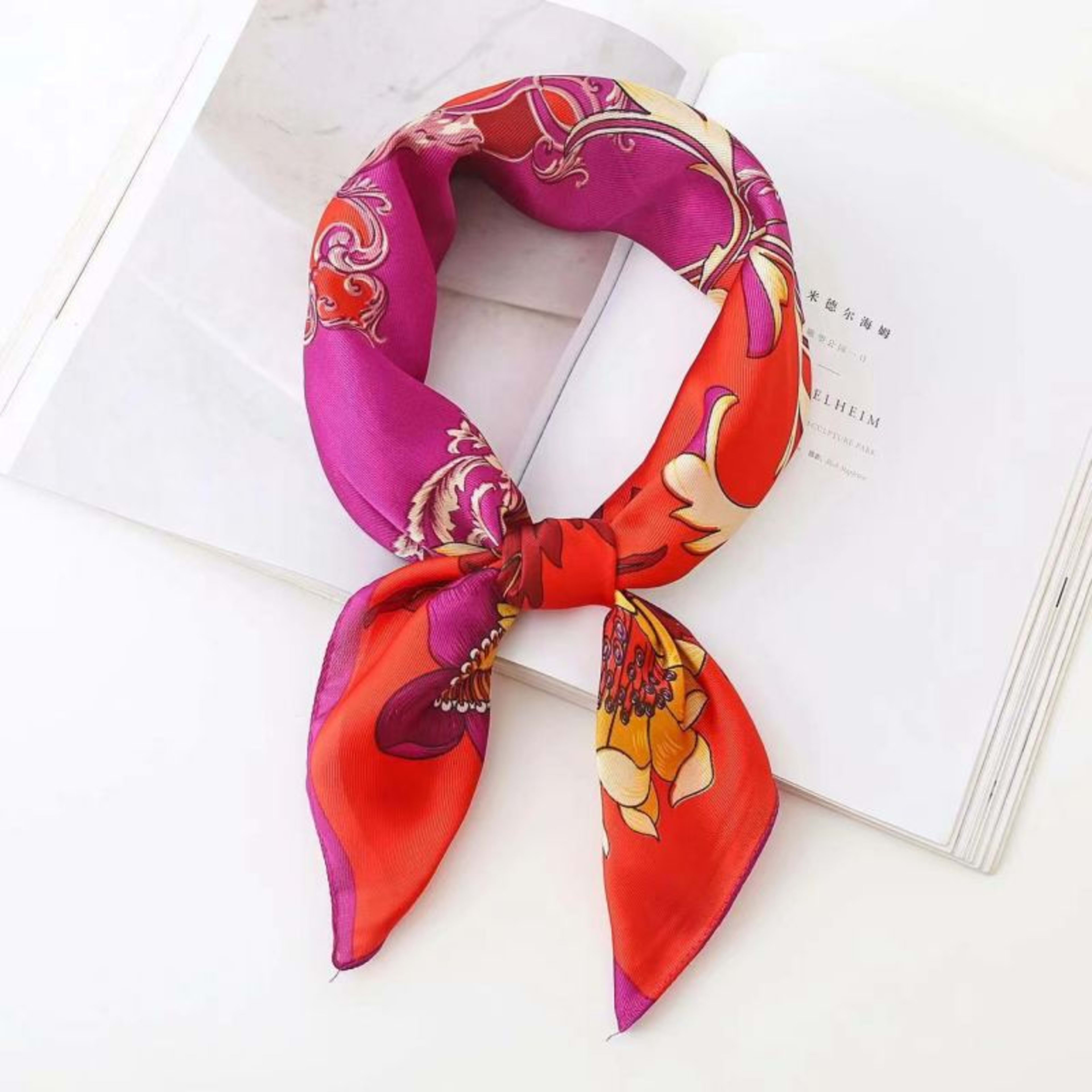 New High-end Twill Silk-look Square Scarf 40