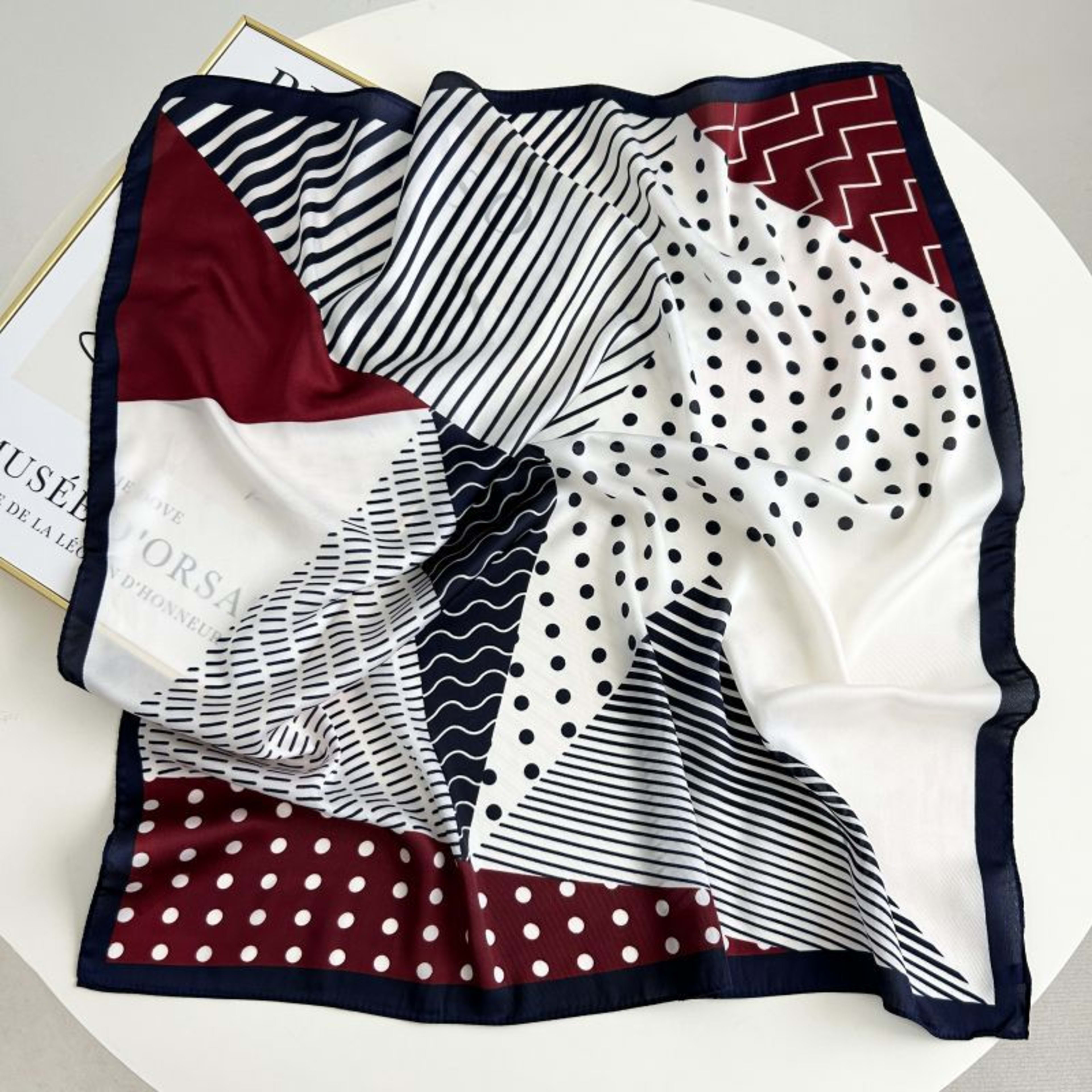 New High-end Twill Silk-look Square Scarf 24