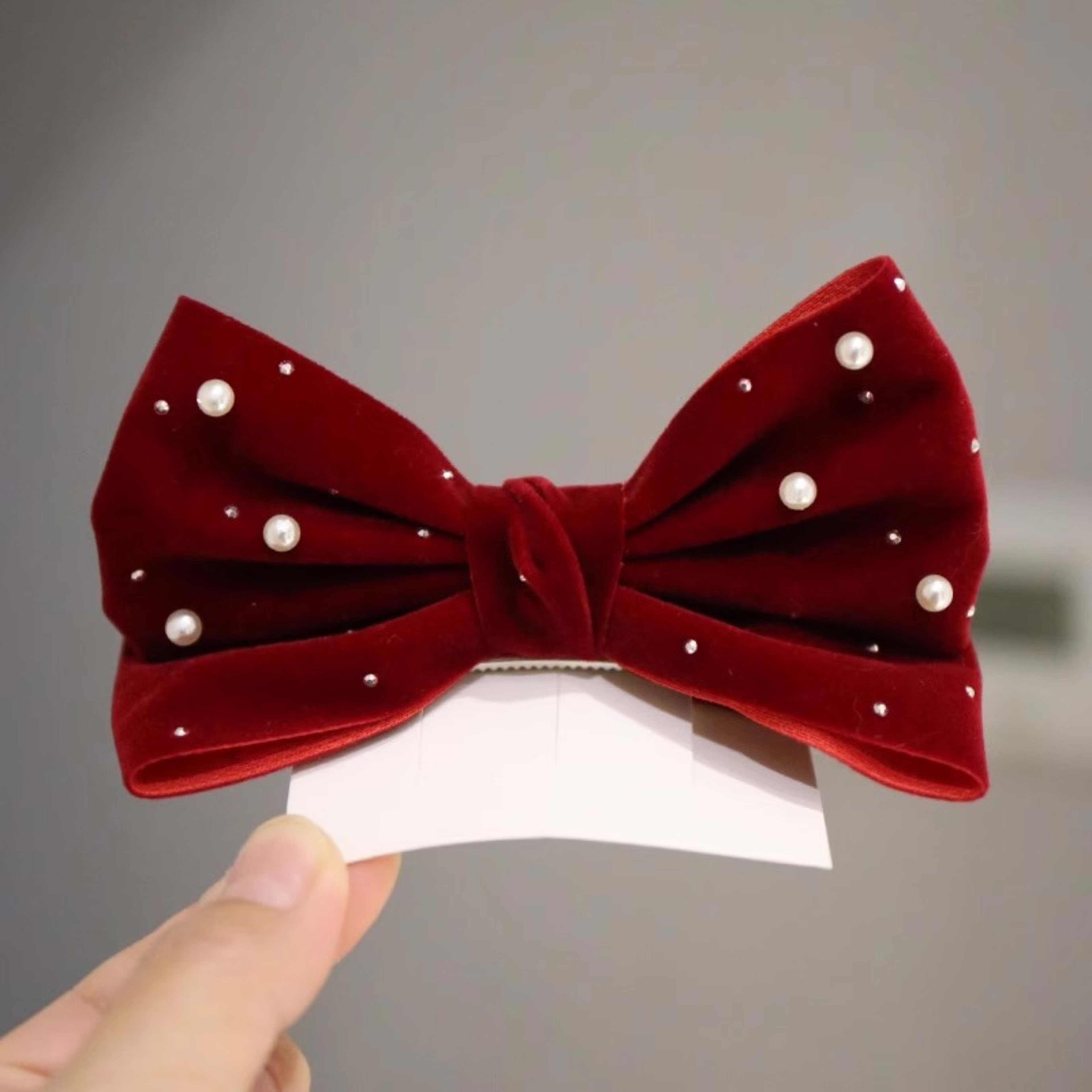 SpringSummer Kids Hair Clip With Three-Dimensional Pearl Big Bow 2