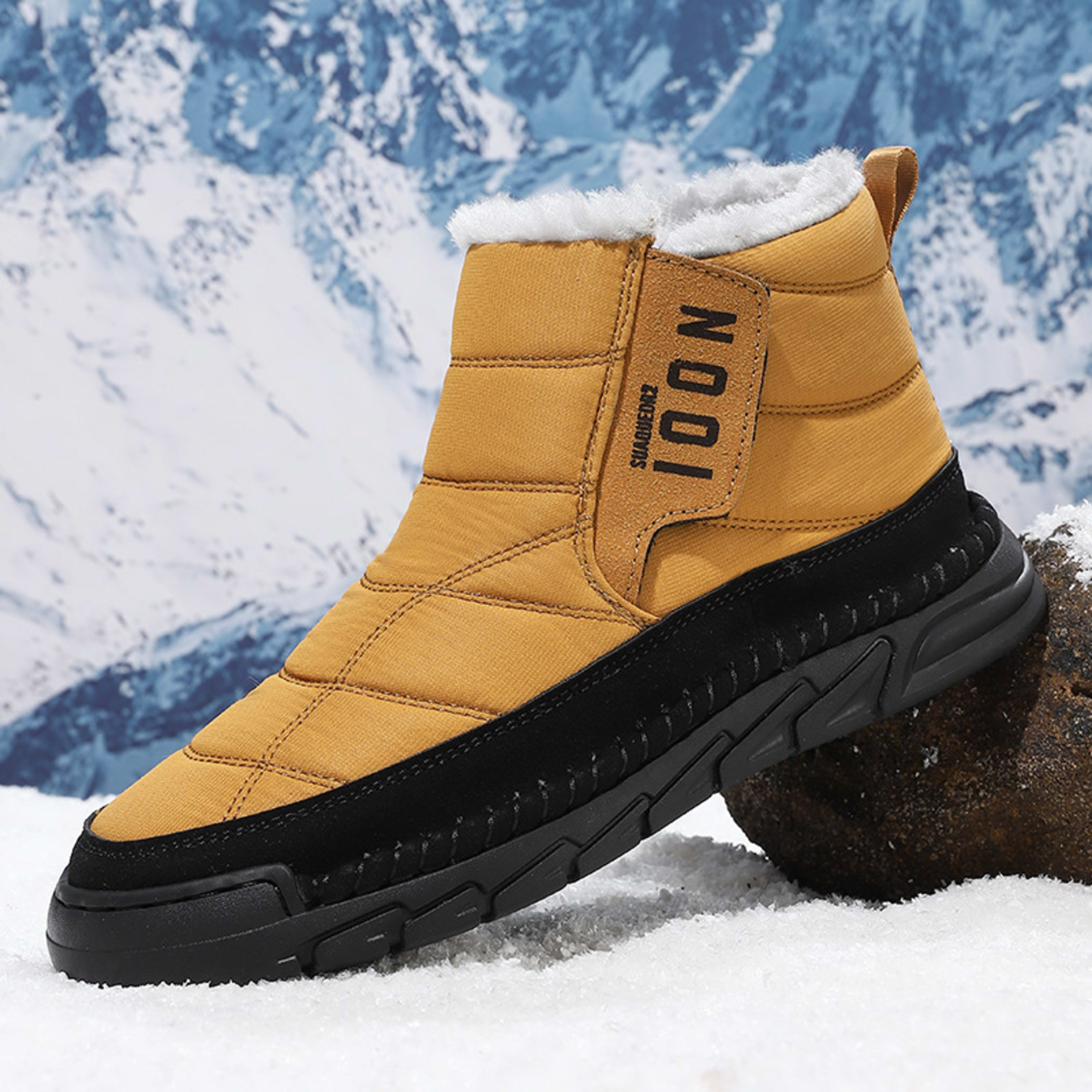Plus-size Mens Winter Snow Waterproof Non-slip Cotton Boots With A Warm 5