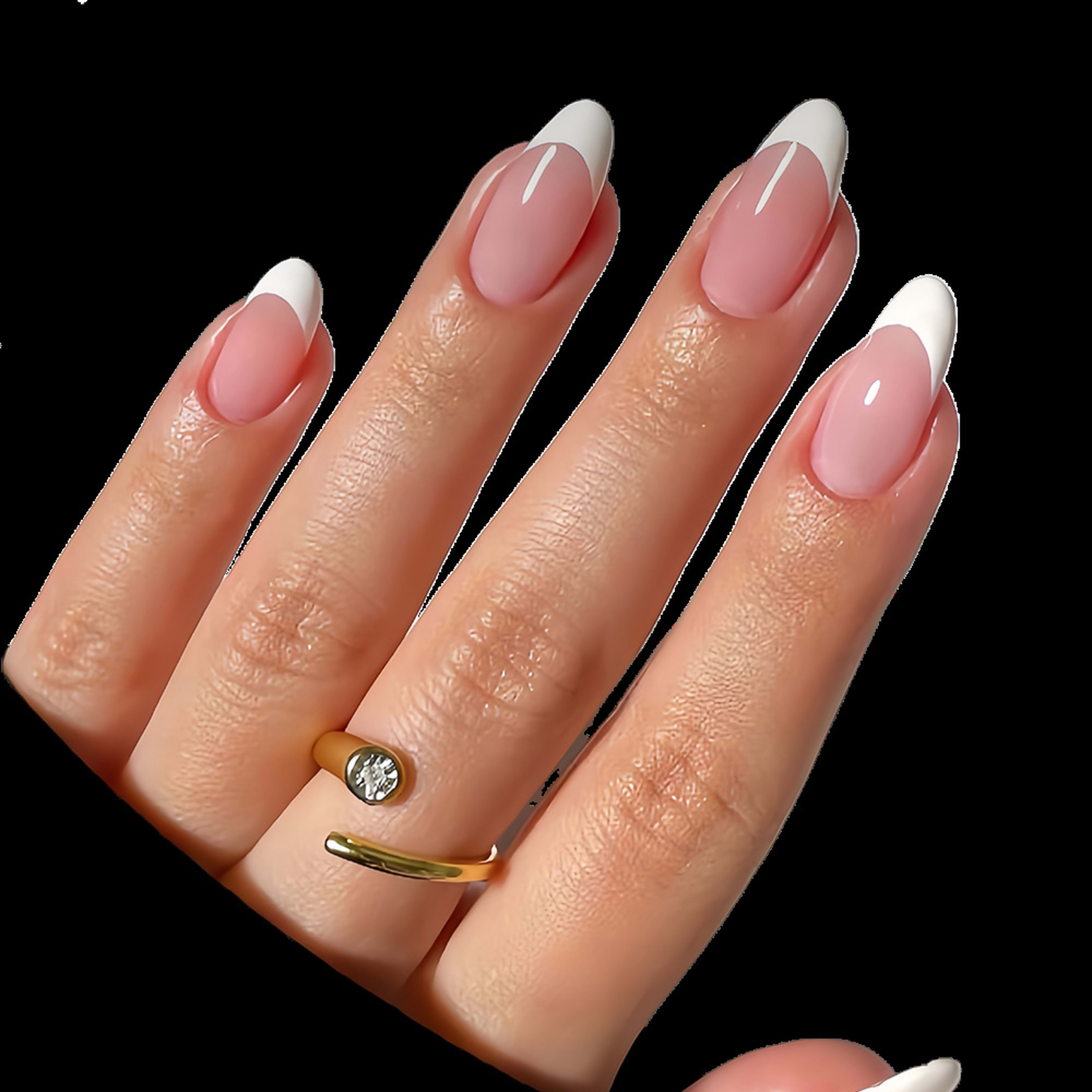 Minimalist White French-style Press-on Nails 3