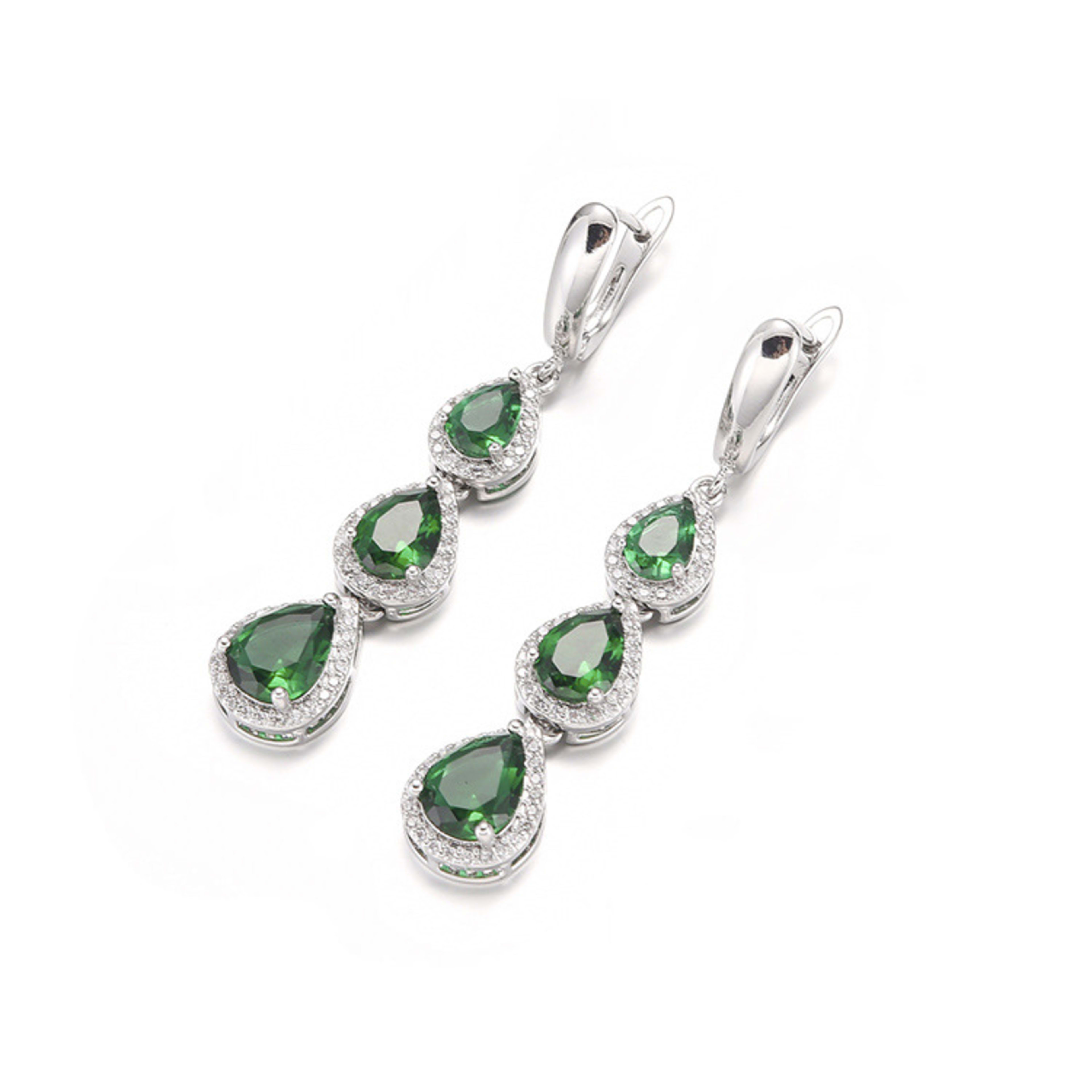 Water Drop Long Necklace Earring Ring Bracelet Ornament Suit 4