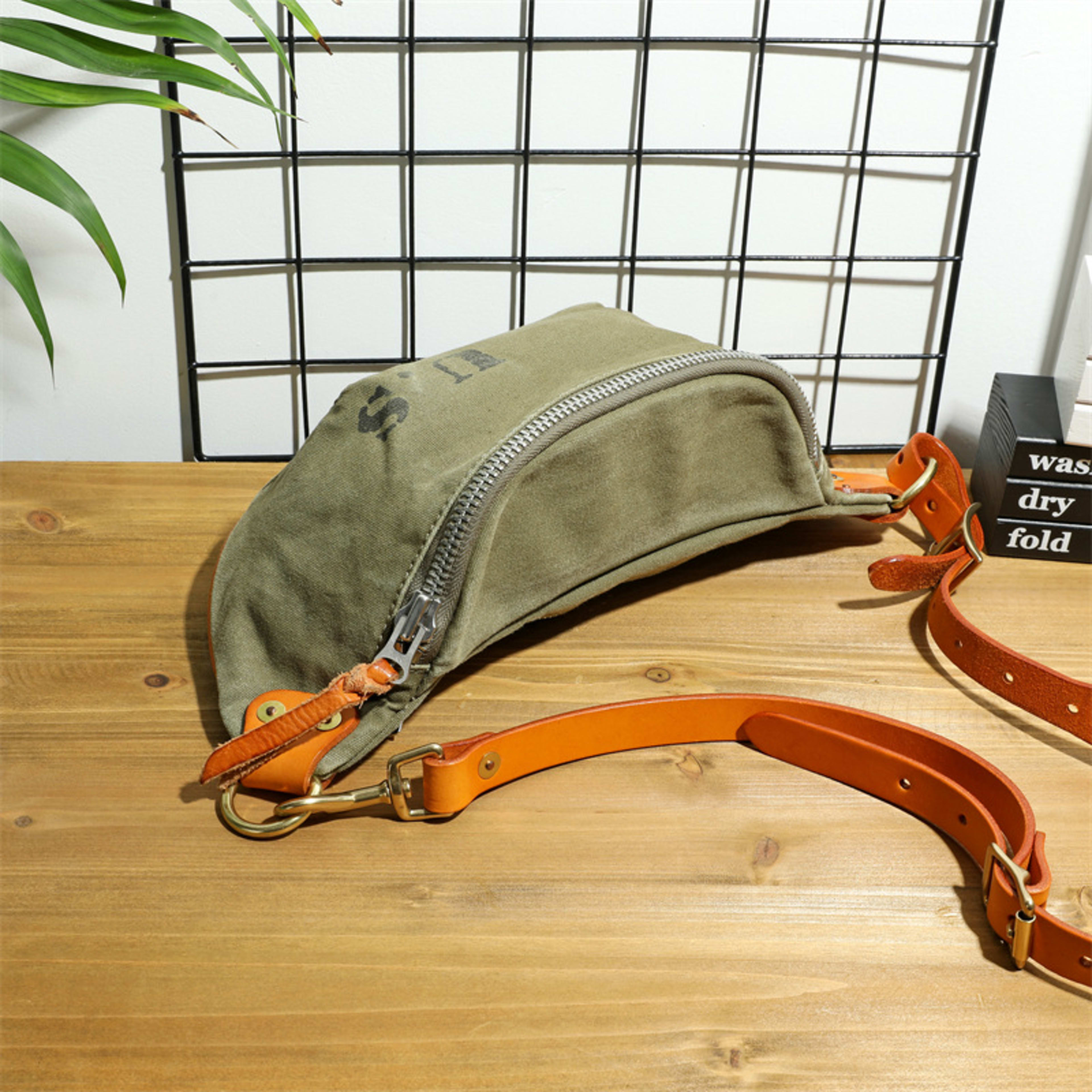 American-style Vintage Washed Canvas With Leather Patchwork Large Capacity 5