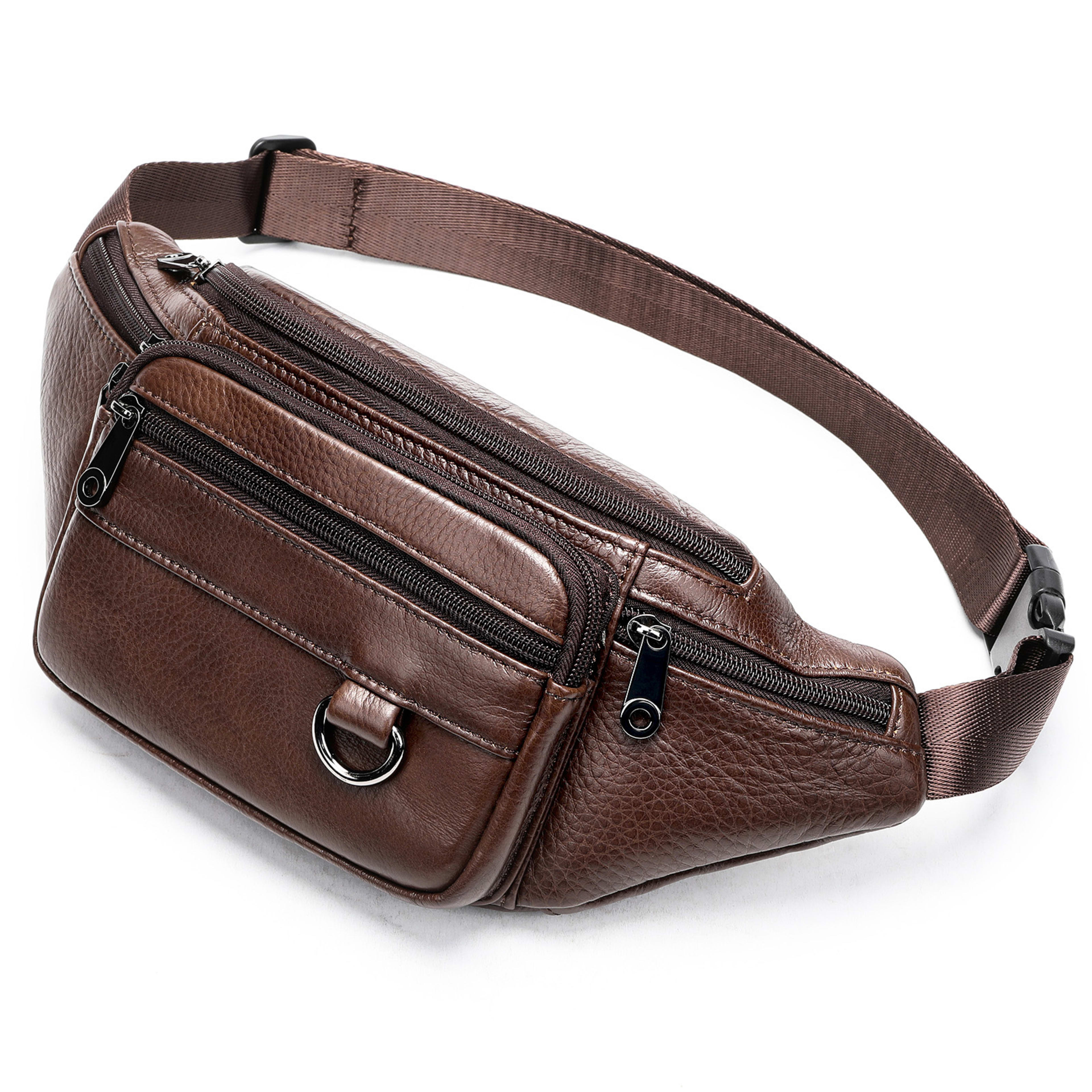High-end Full-grain Leather Chest Bag 14