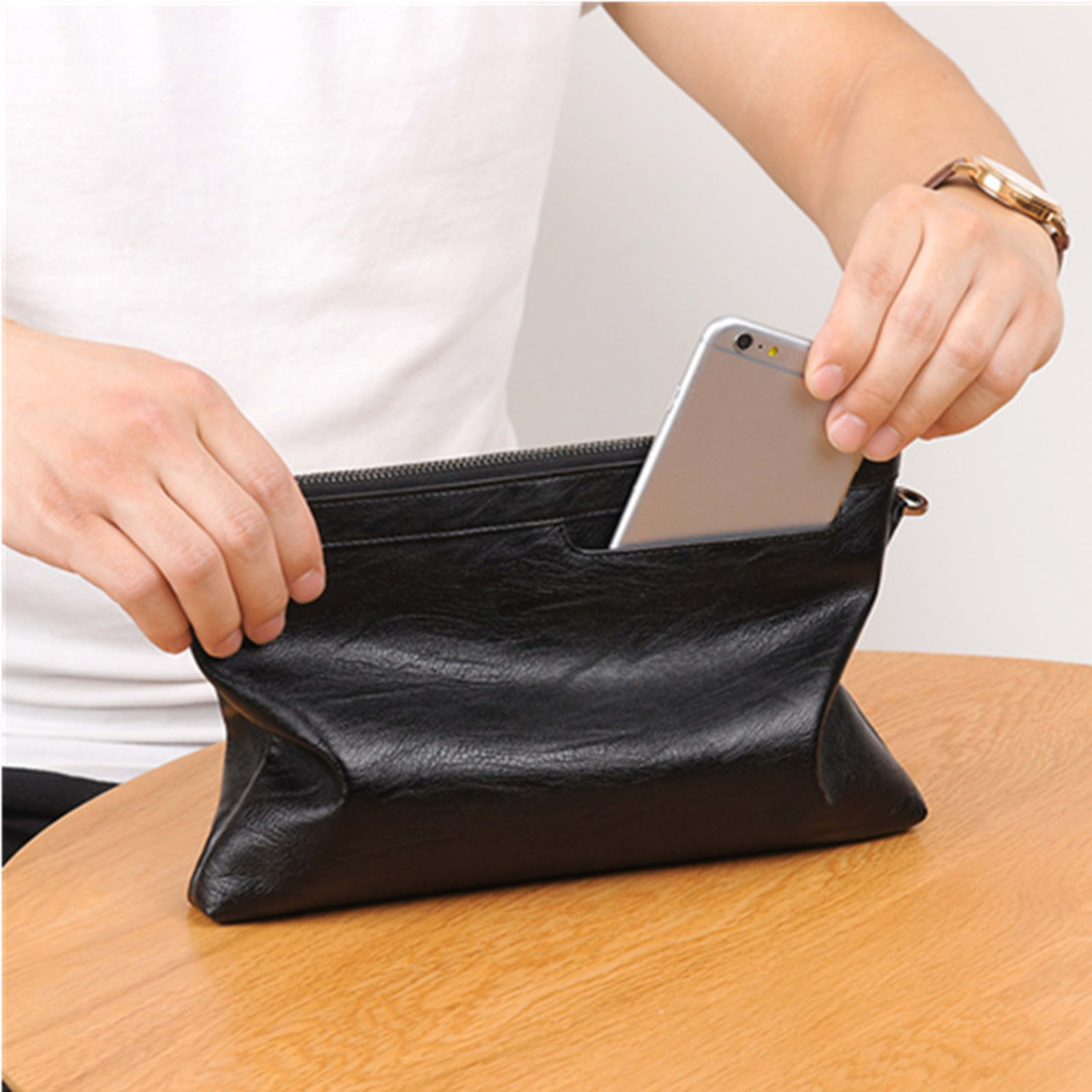 Men's Clutch Hair Clutch Street Casual Wrist Change Men's Bag 2