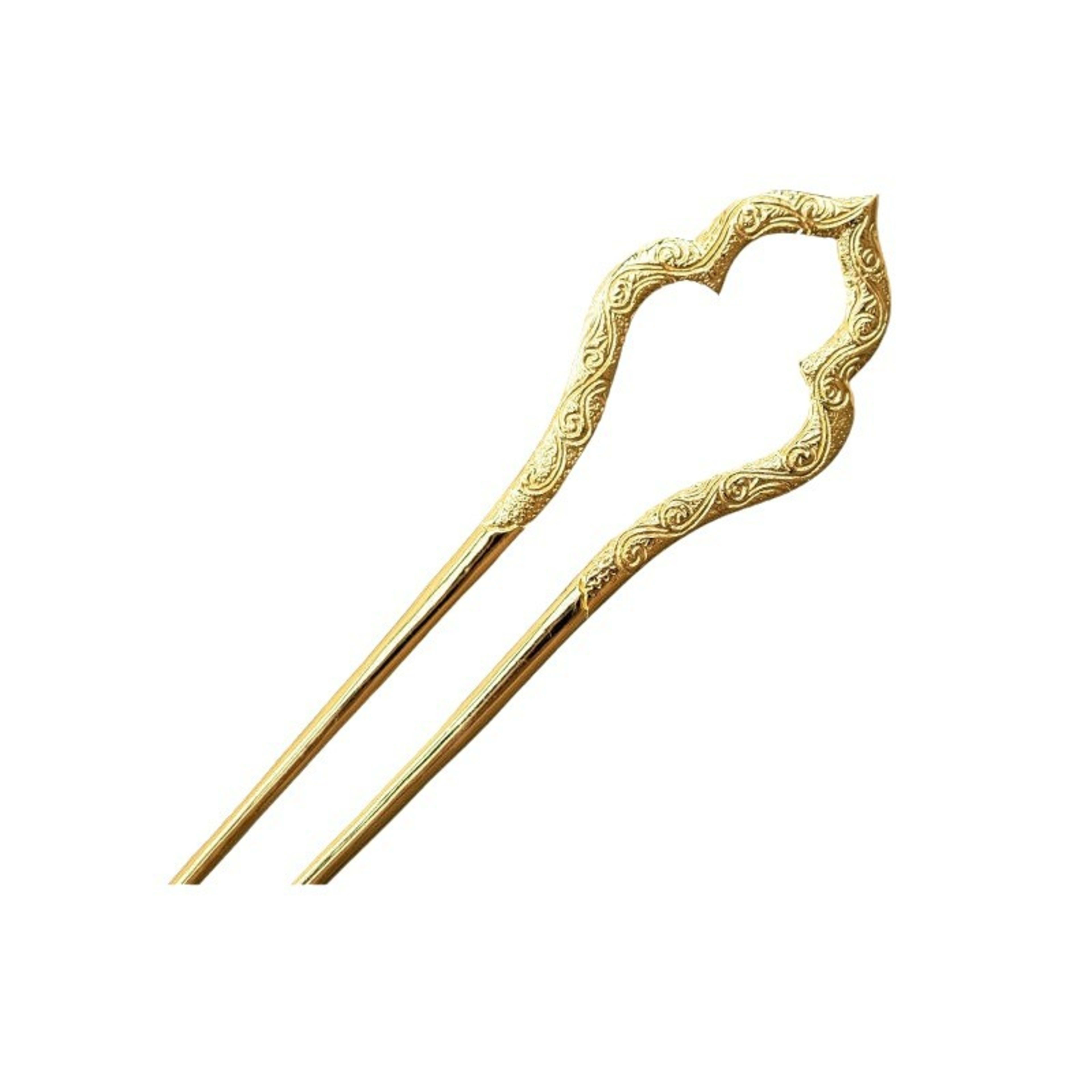 Gold-plated Vintage U-shaped Hairpin 4