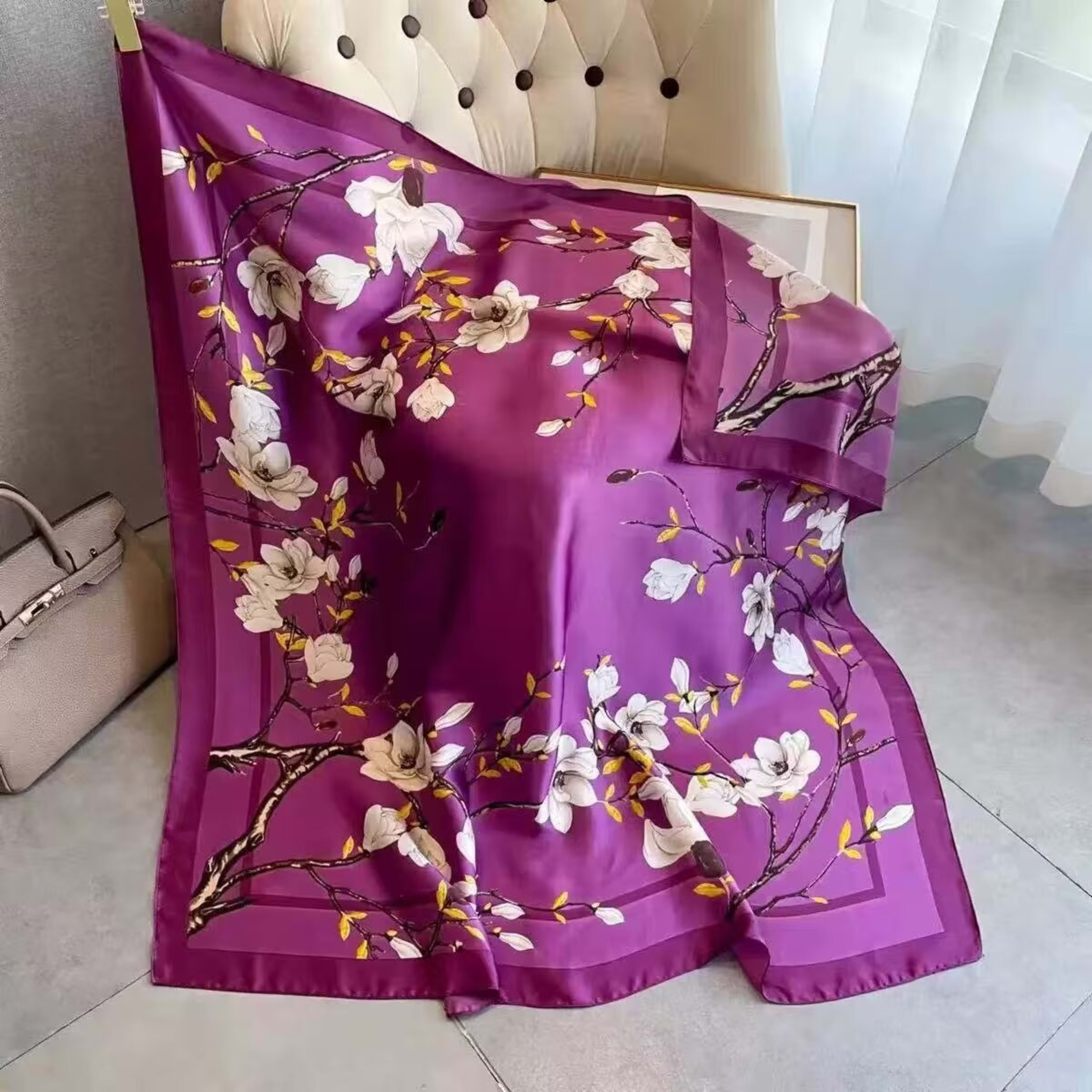 Creative Exotic-print Versatile Silk Scarf 22