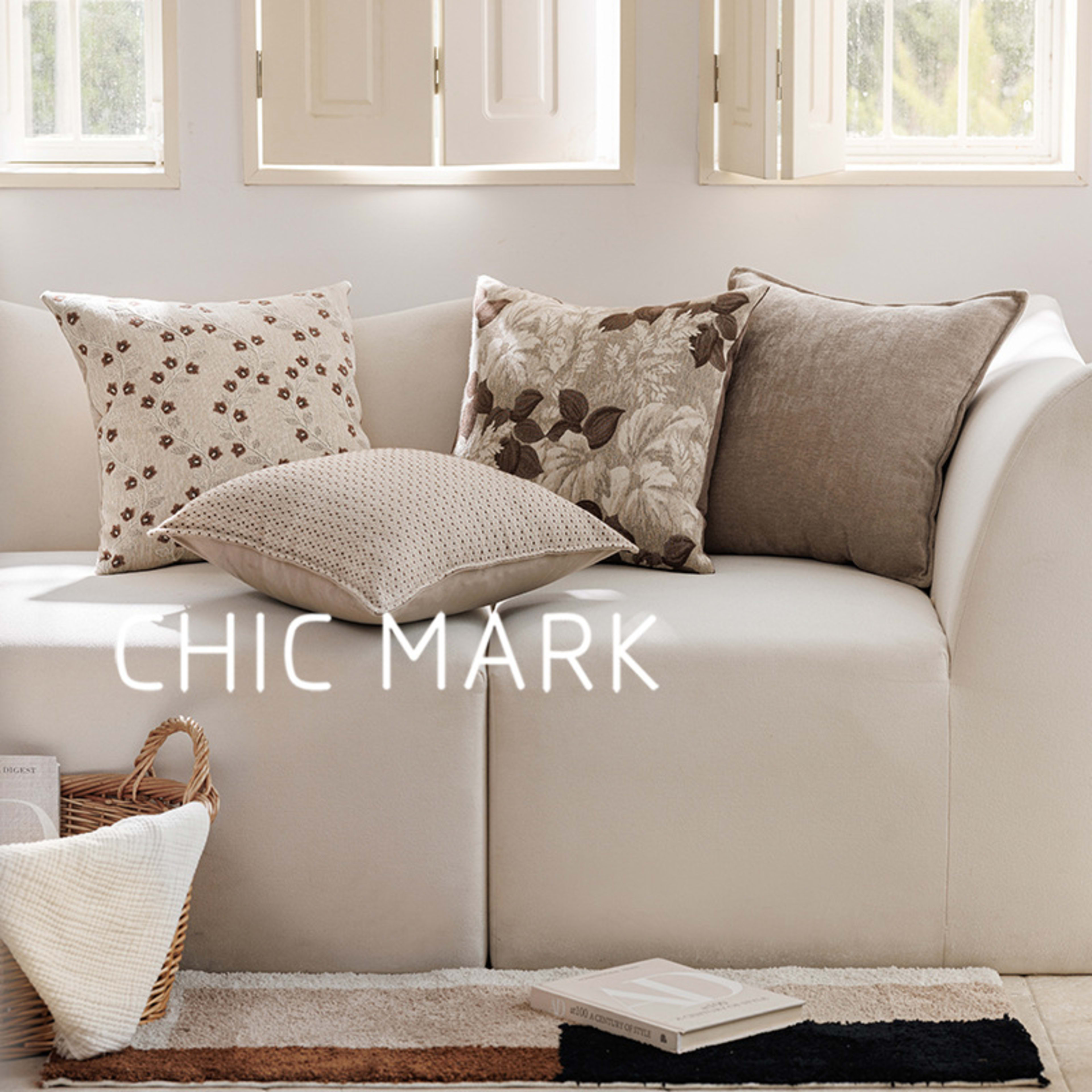 Simple Versatile Jacquard-woven Throw Pillow Square Back Cushion 5