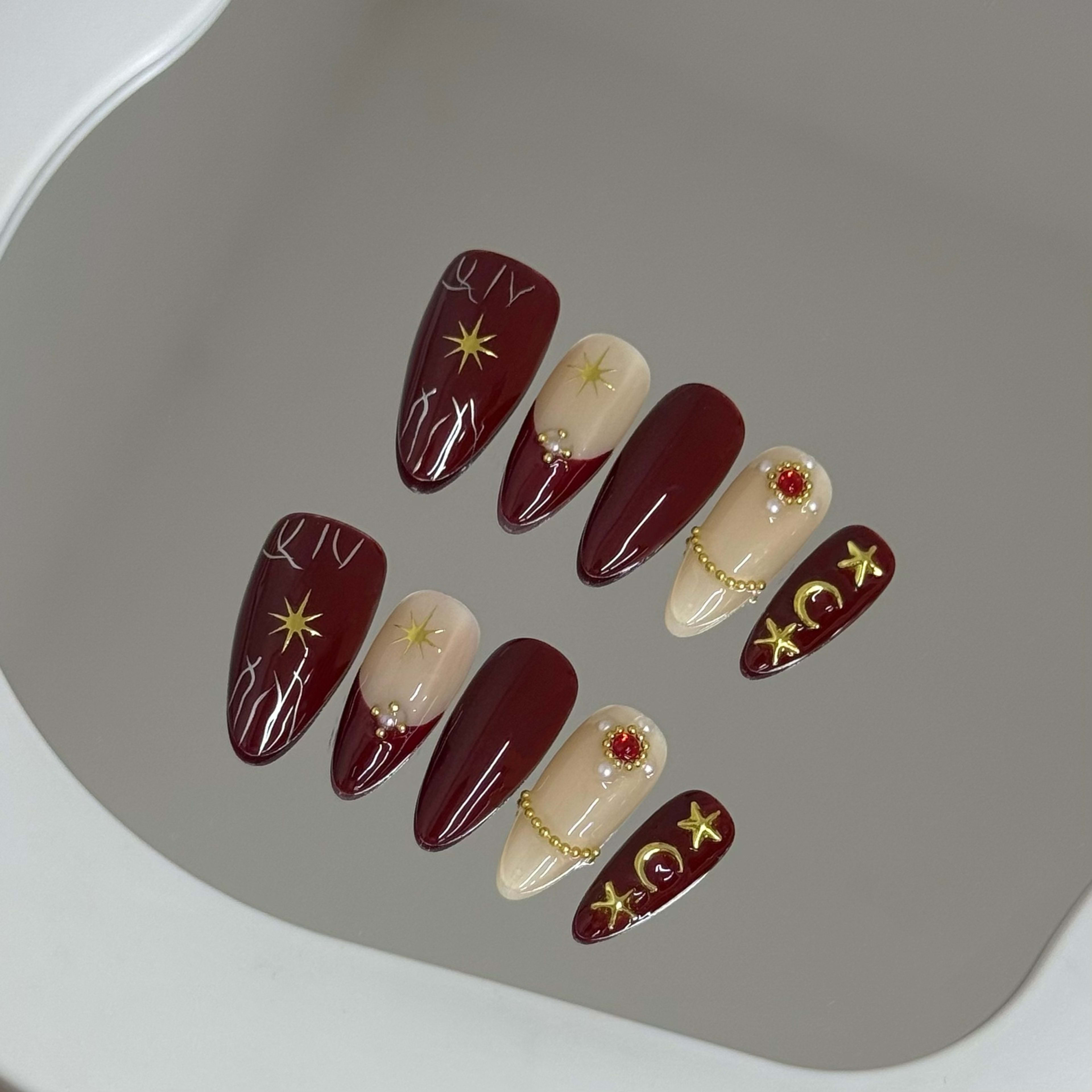 Handmade Nail Tips For Salon Use Overseas Style Sweet Cool High-End And Seductively Alluring 3