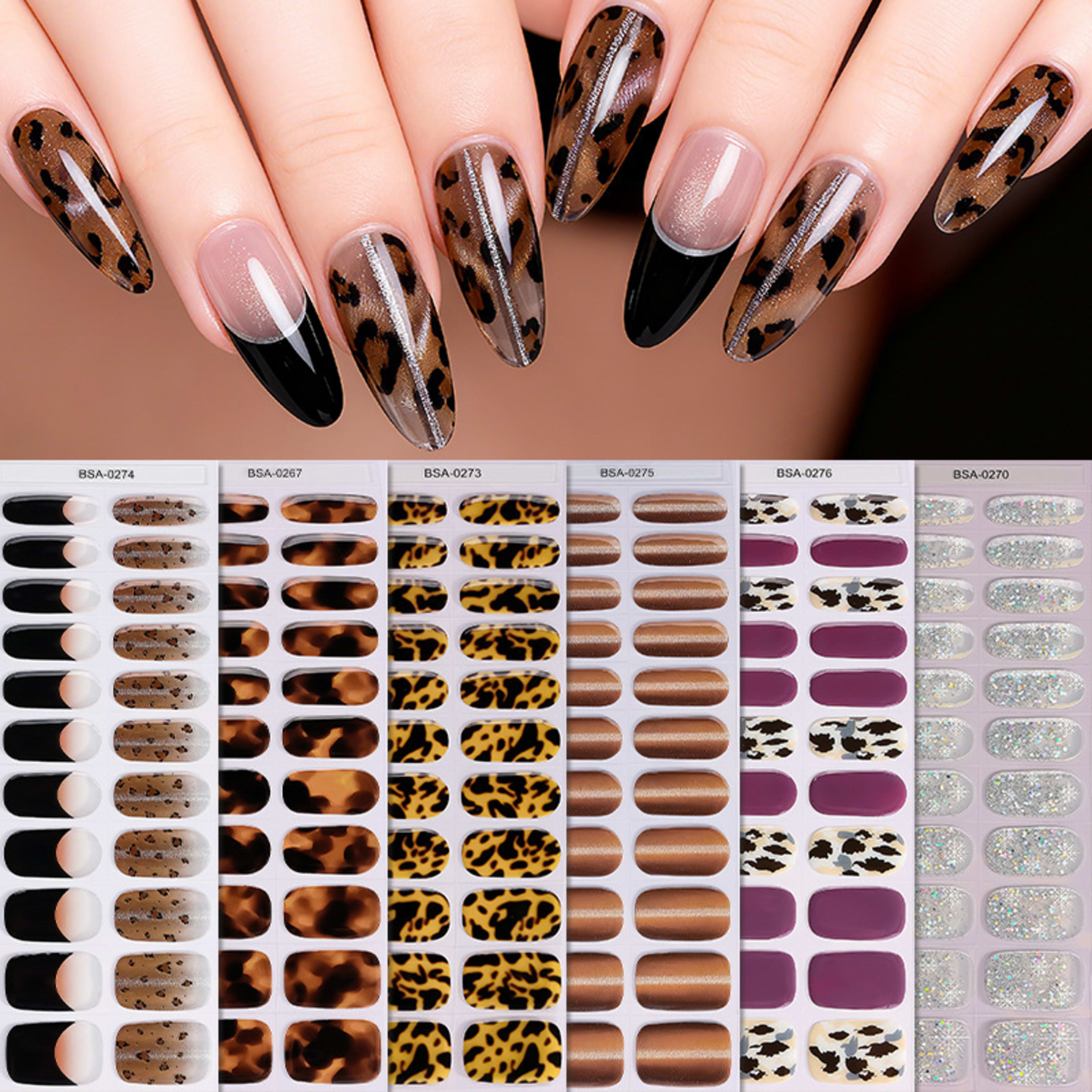 Waterproof Leopard Print Gel Nail Stickers 5
