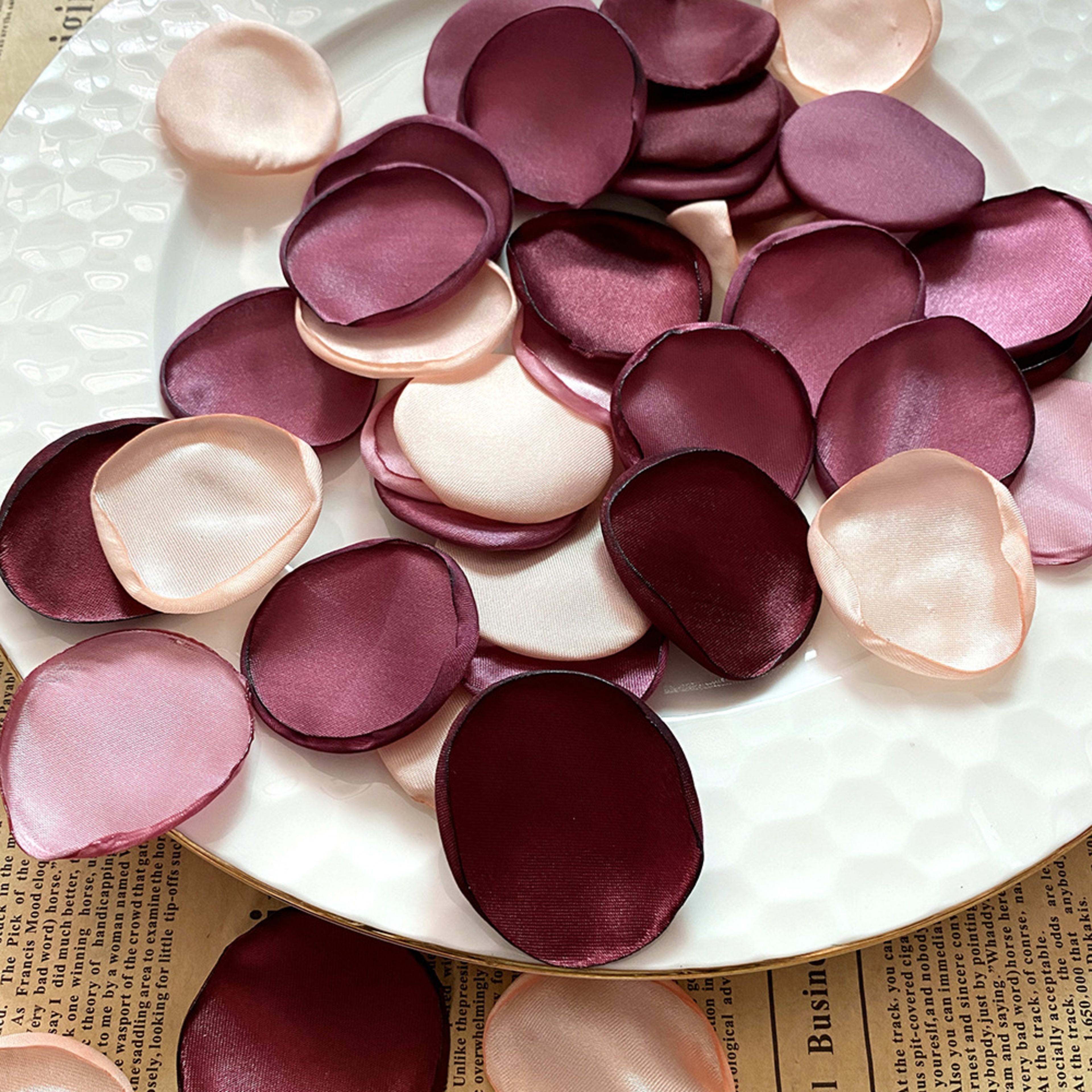 4cm Silk Rose Burnt Edge Petals Wedding Glowing Cream Powder Laminate 15