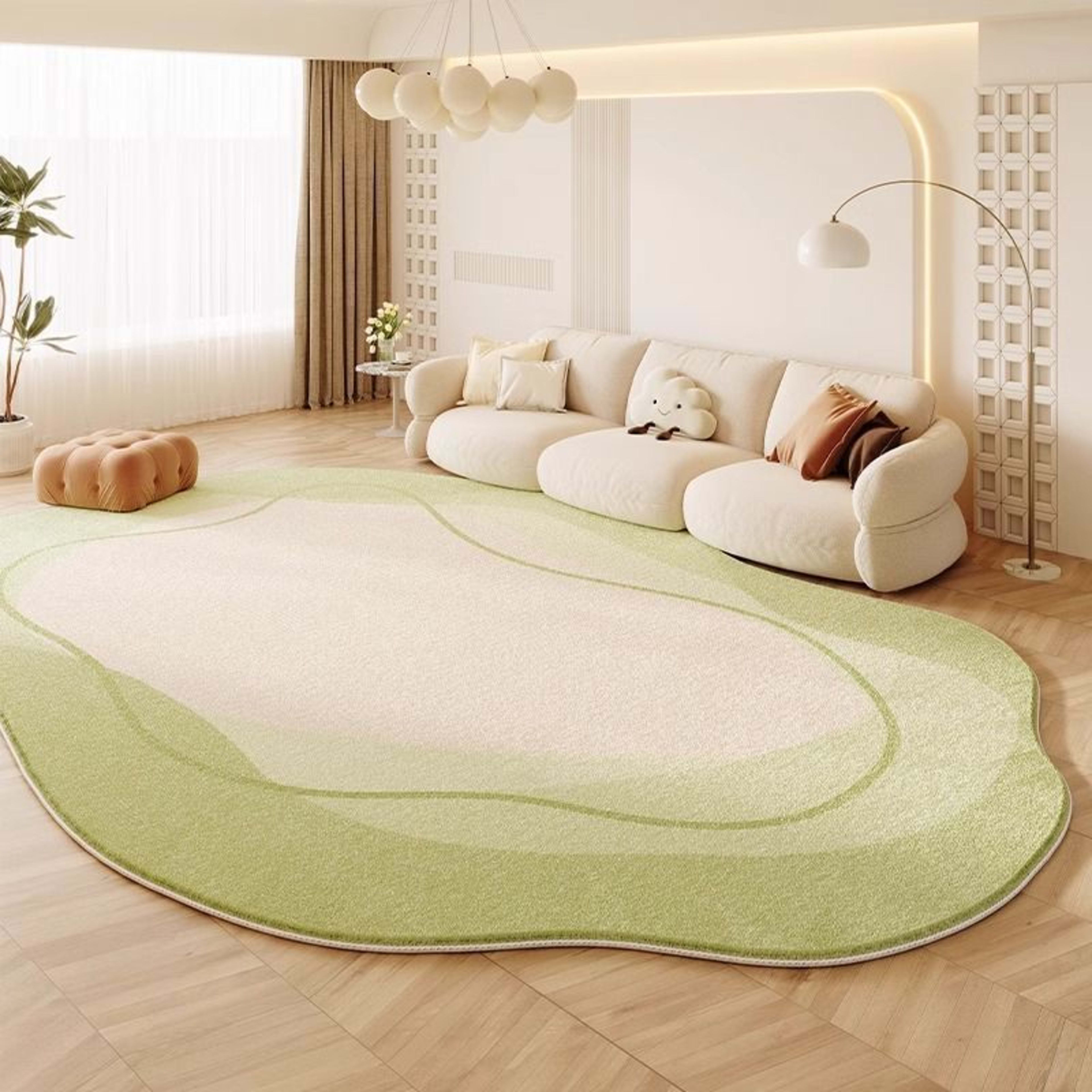 Cream Colored Stain-resistant And Easy To Maintain Cashmere Look Rug 23