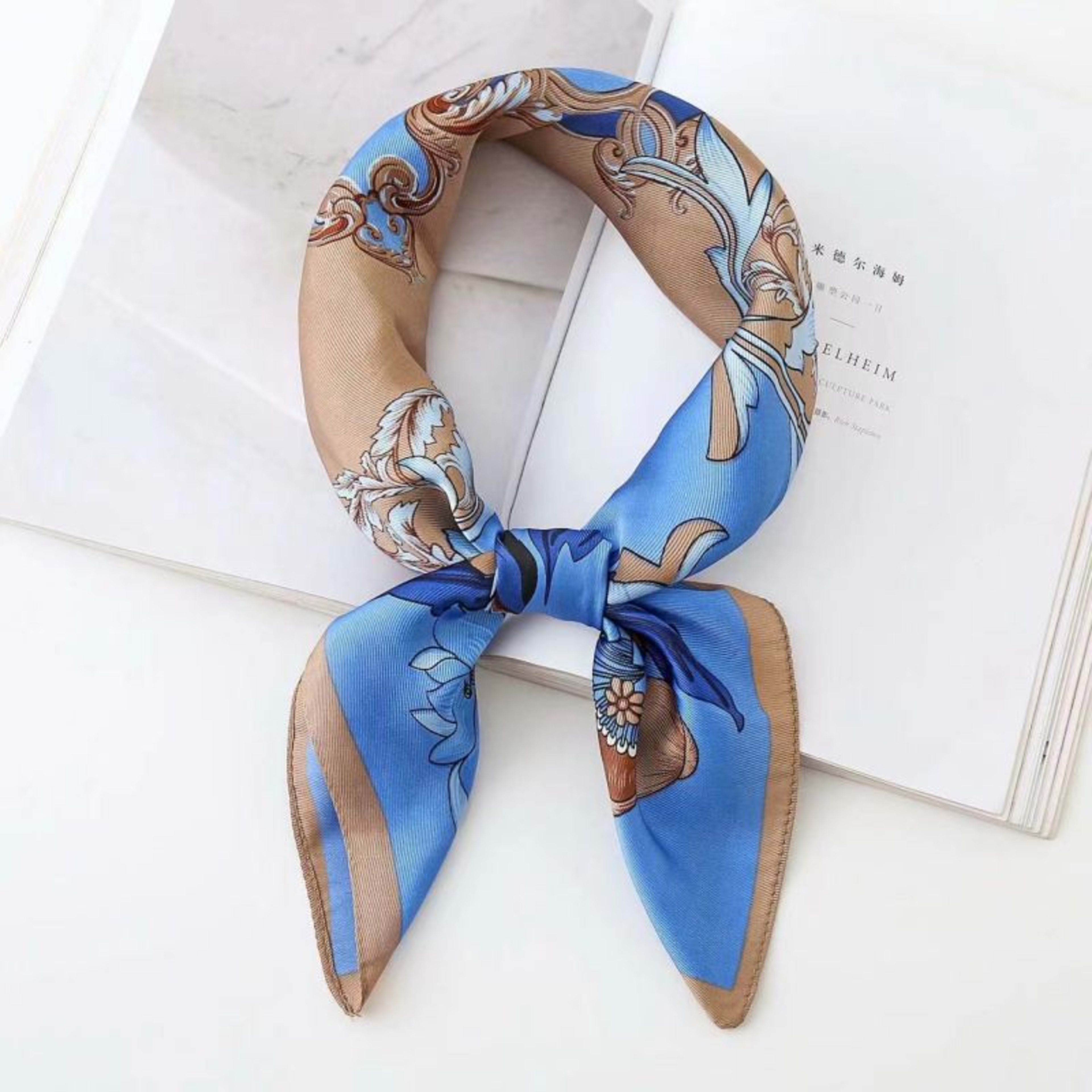 New High-end Twill Silk-look Square Scarf 99