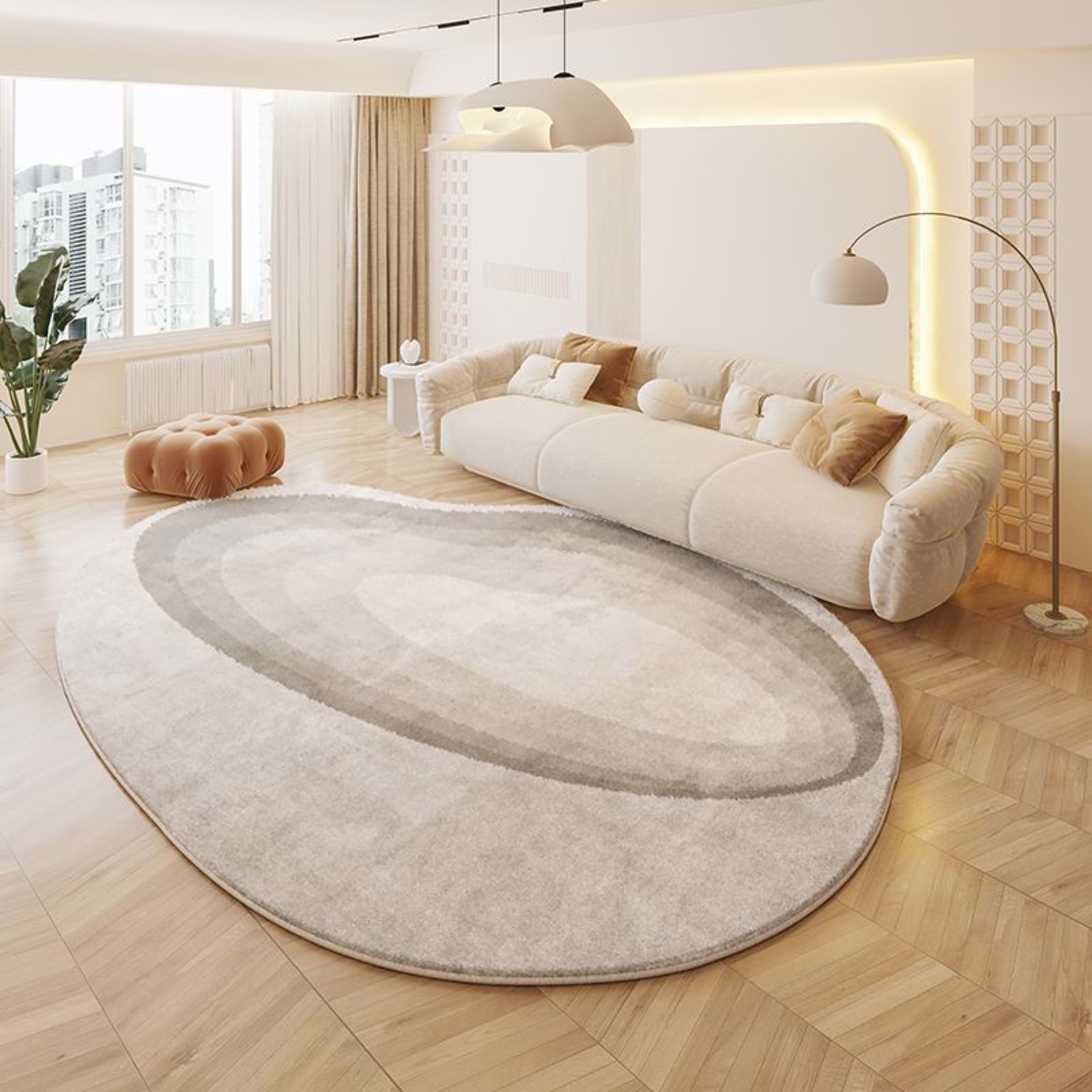 Cream Colored Stain-resistant And Easy To Maintain Cashmere Look Rug 22