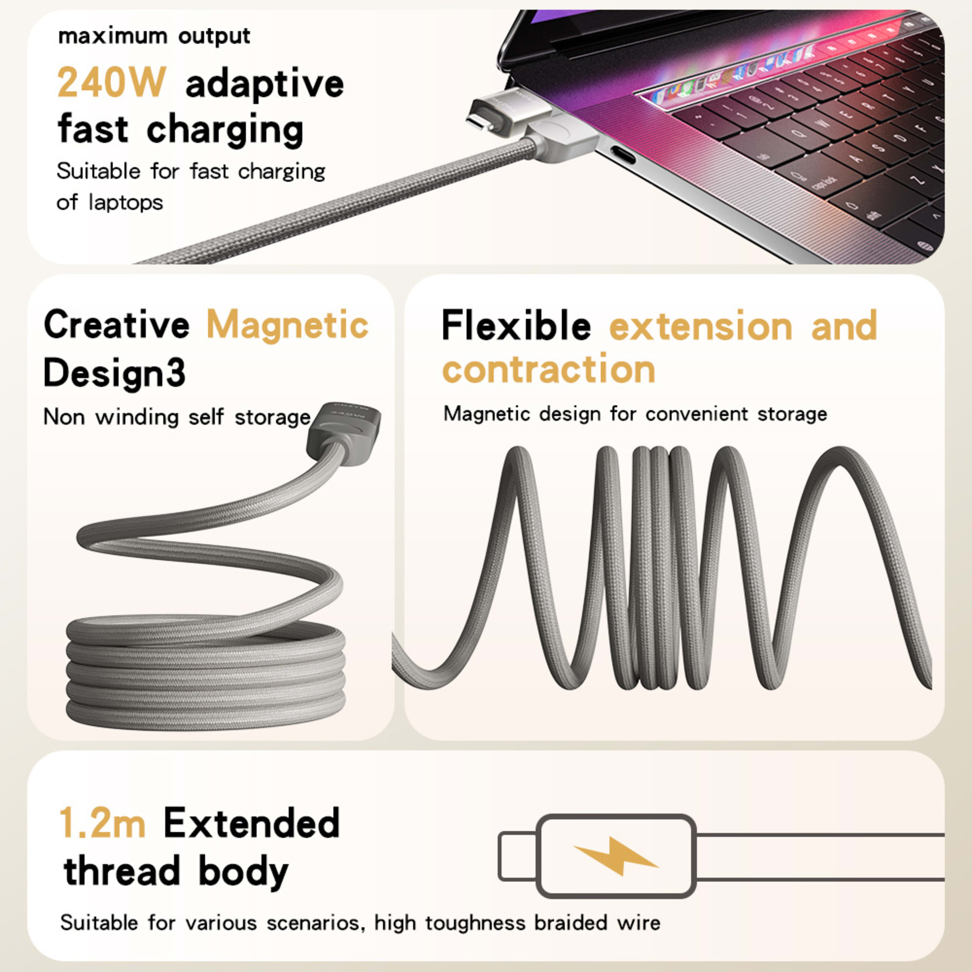 PD Fast Charging 16-Strand Fast Charging Data Cable 4