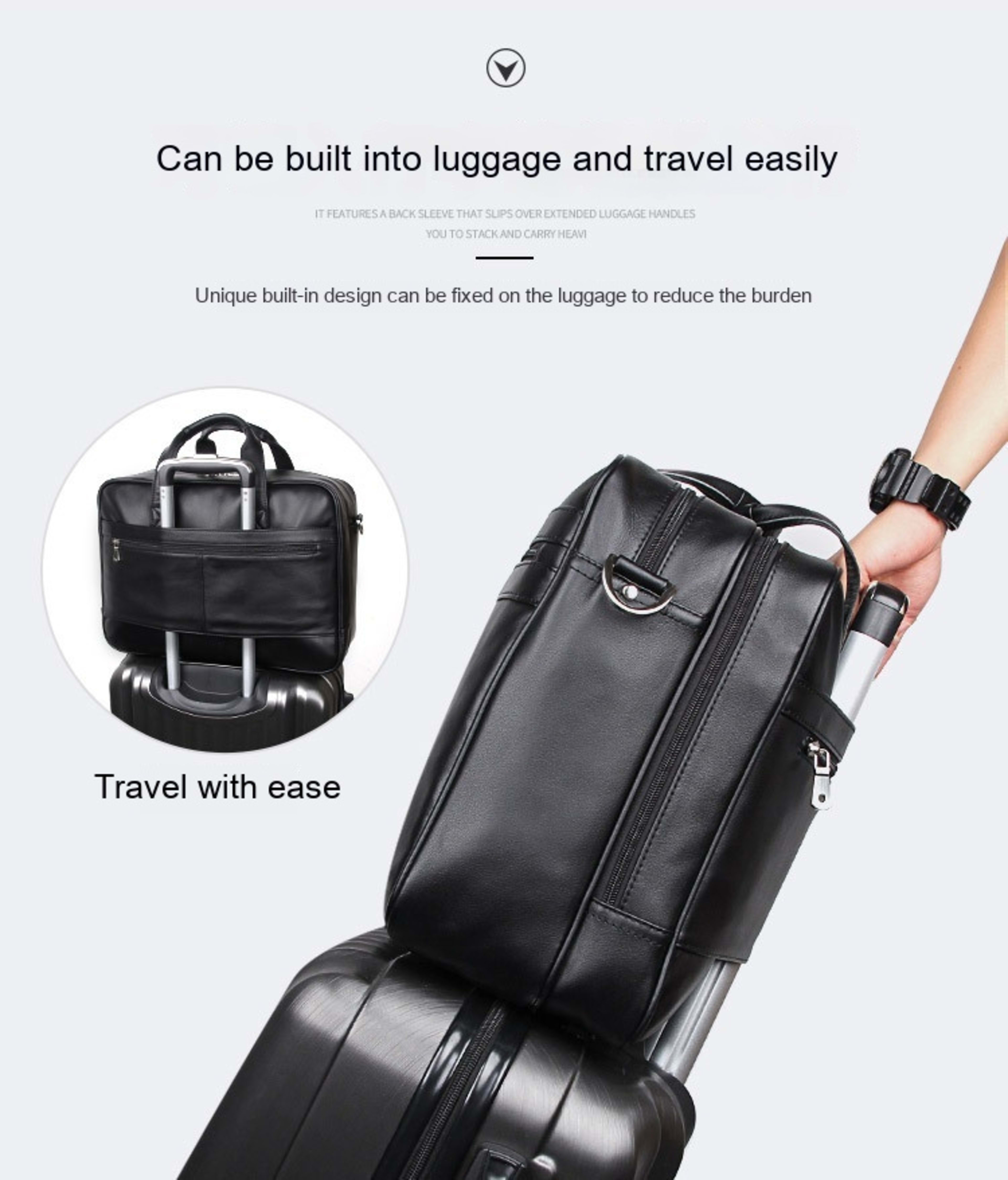 Leather Handbag Briefcase Napa Leather Comfortable Texture Men's Real-leather Bag 5