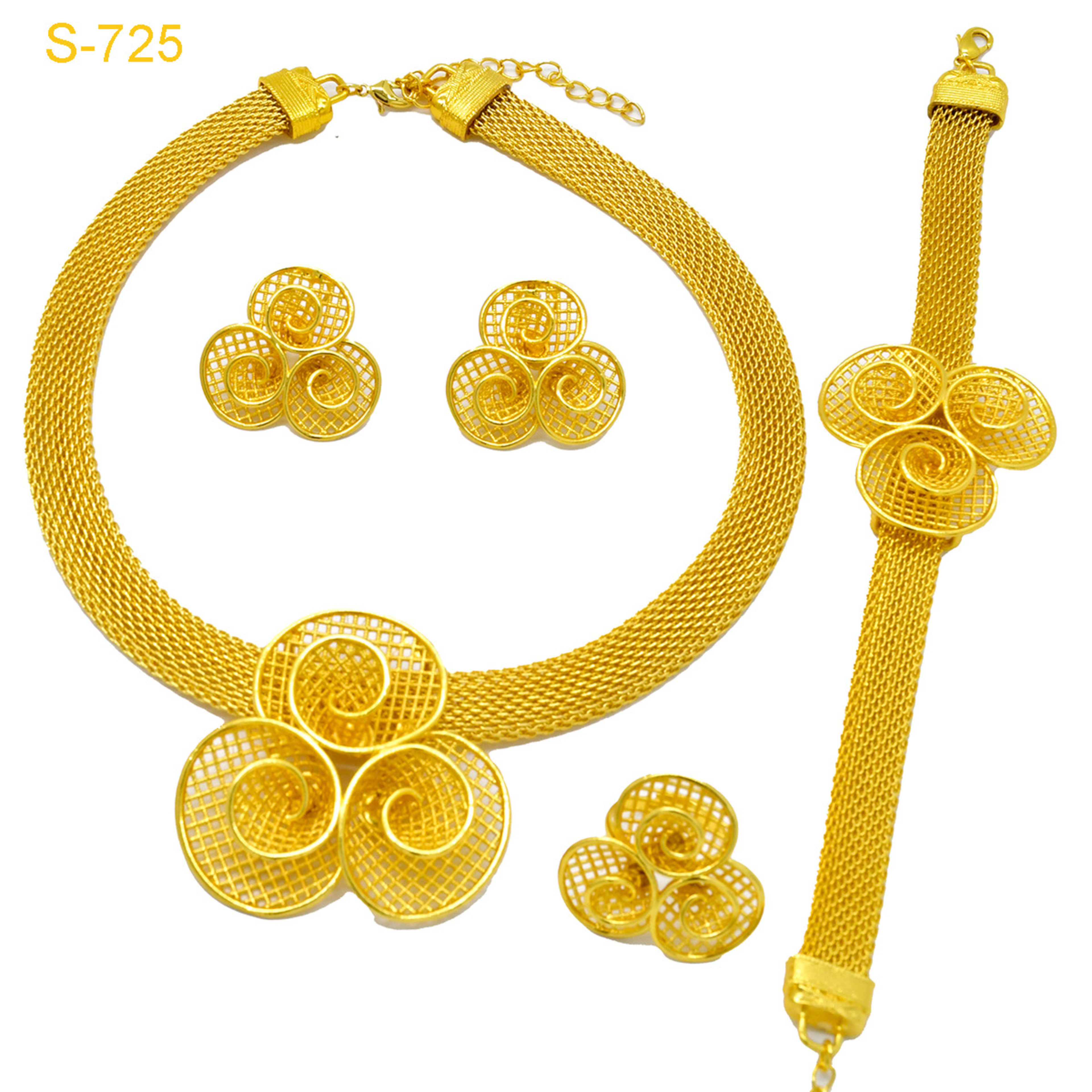 European And American Fashion Necklace Earring Bracelet Four-piece Ring Set 4