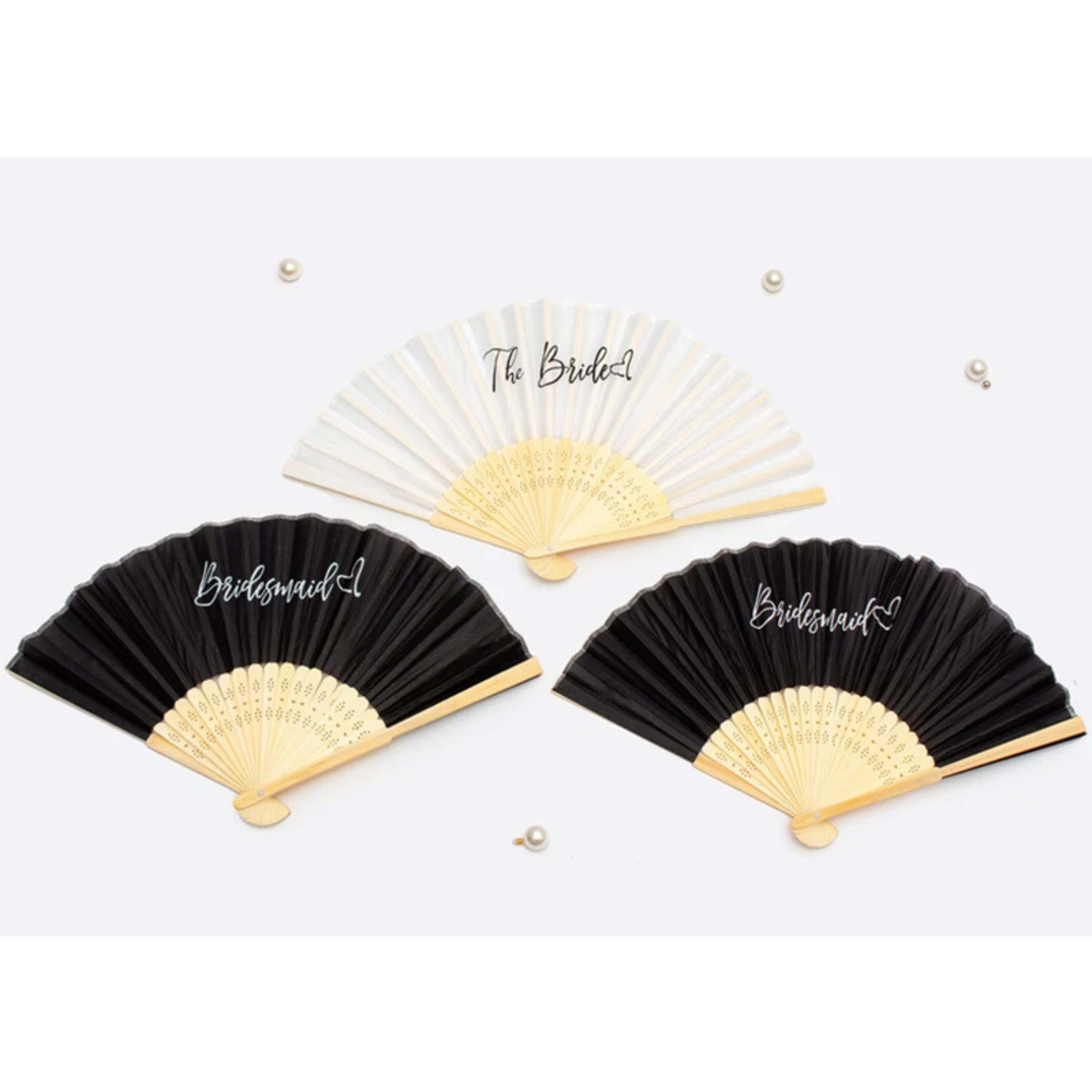Bride And Bridesmaid Black And White Fan Bachelor Party Wedding 6