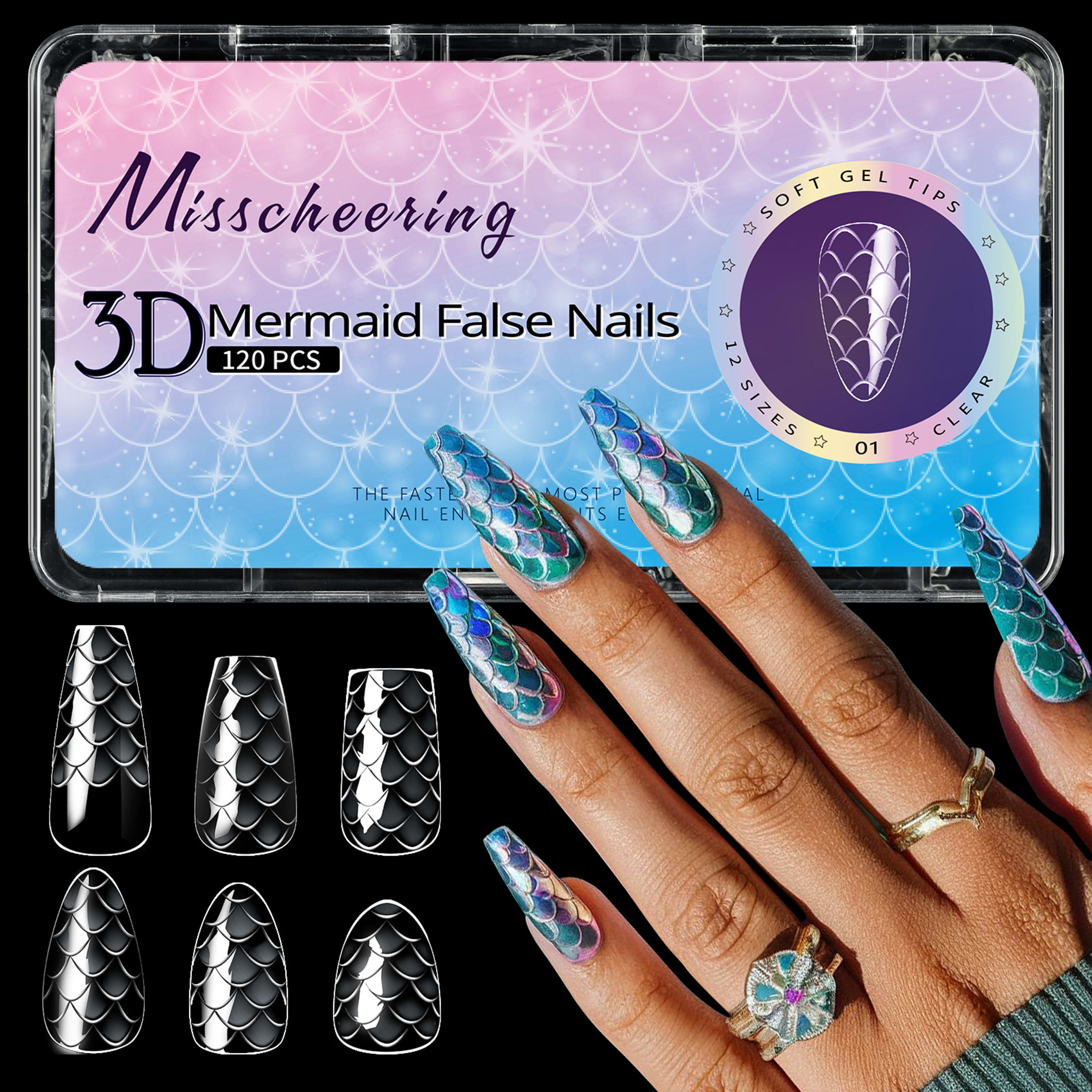 3D Scale Long Shaping Nail Tip 5