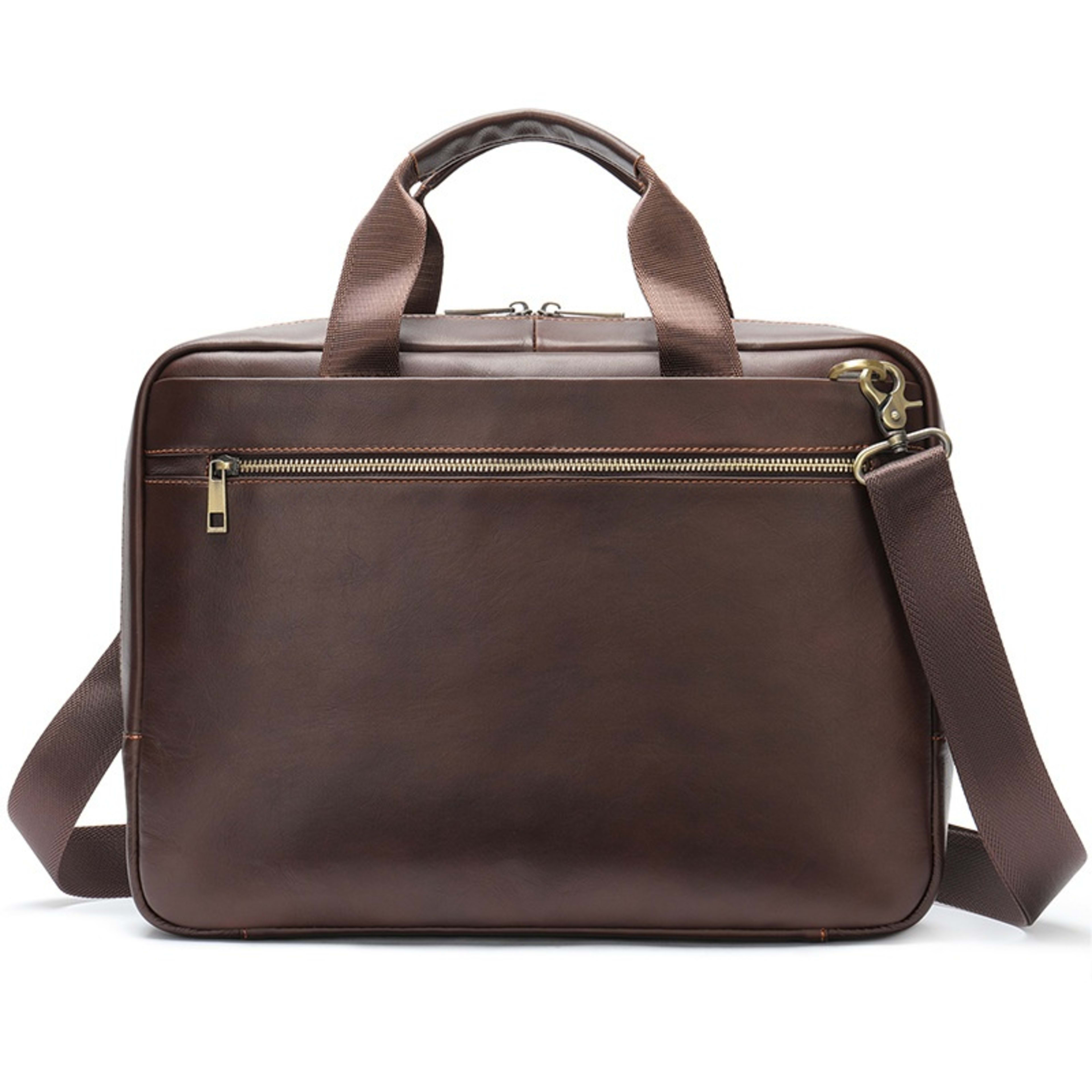 Genuine Leather Large Capacity Briefcase Men's Horizontal First Layer Cowhide Computer Storage Bag 5