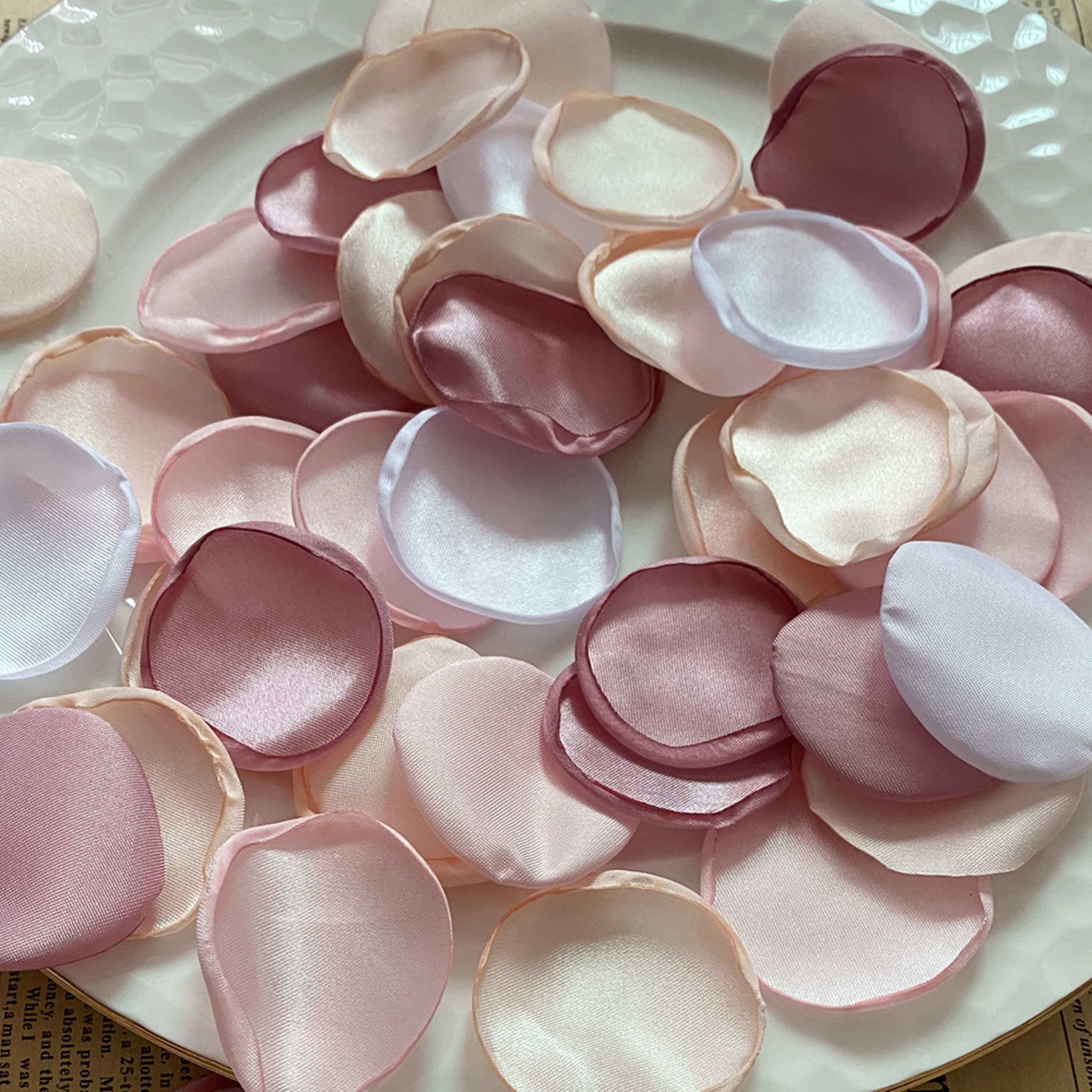 4cm Silk Rose Burnt Edge Petals Wedding Glowing Cream Powder Laminate 31