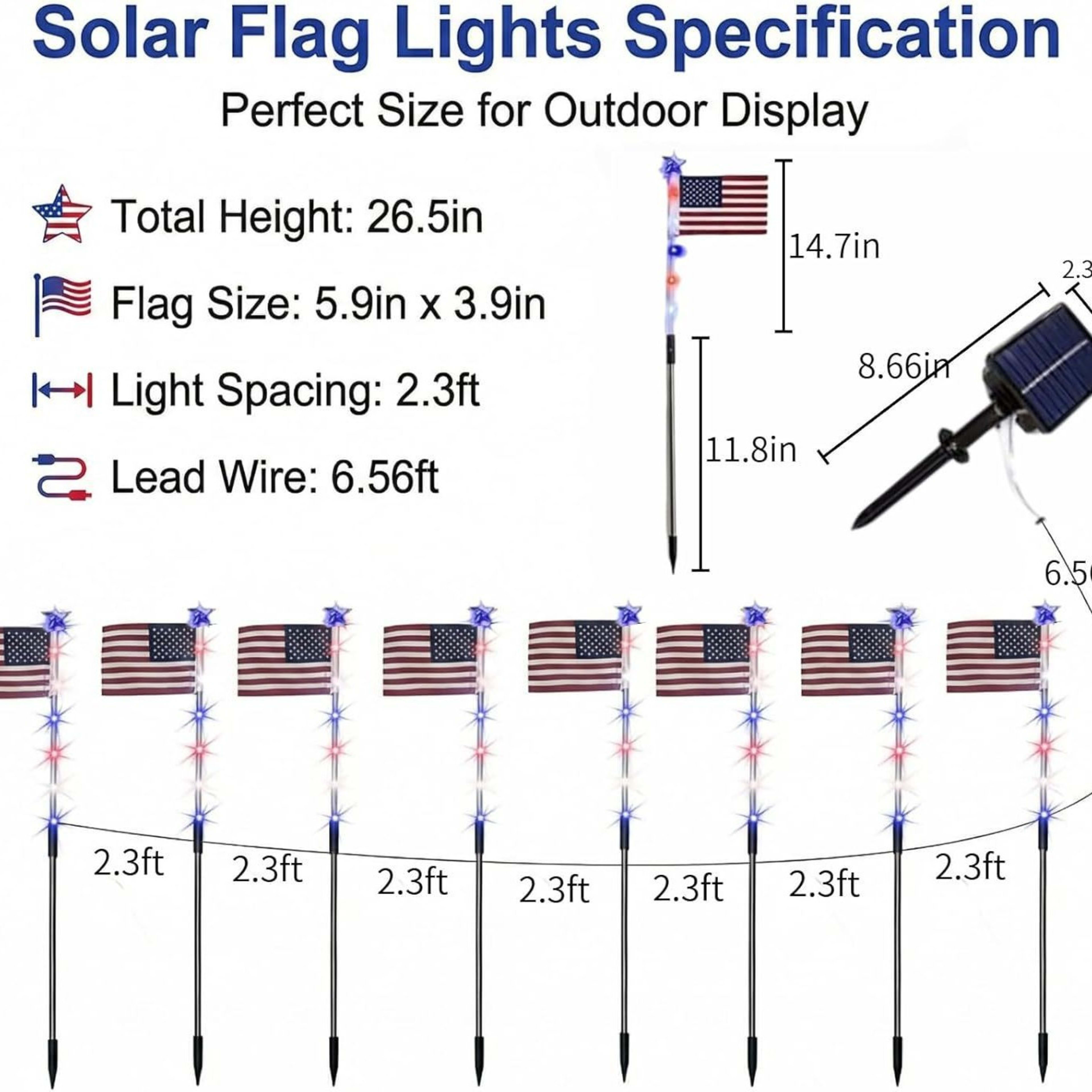 LED Solar-Powered National Flag For Outdoor Courtyards And Villas 5