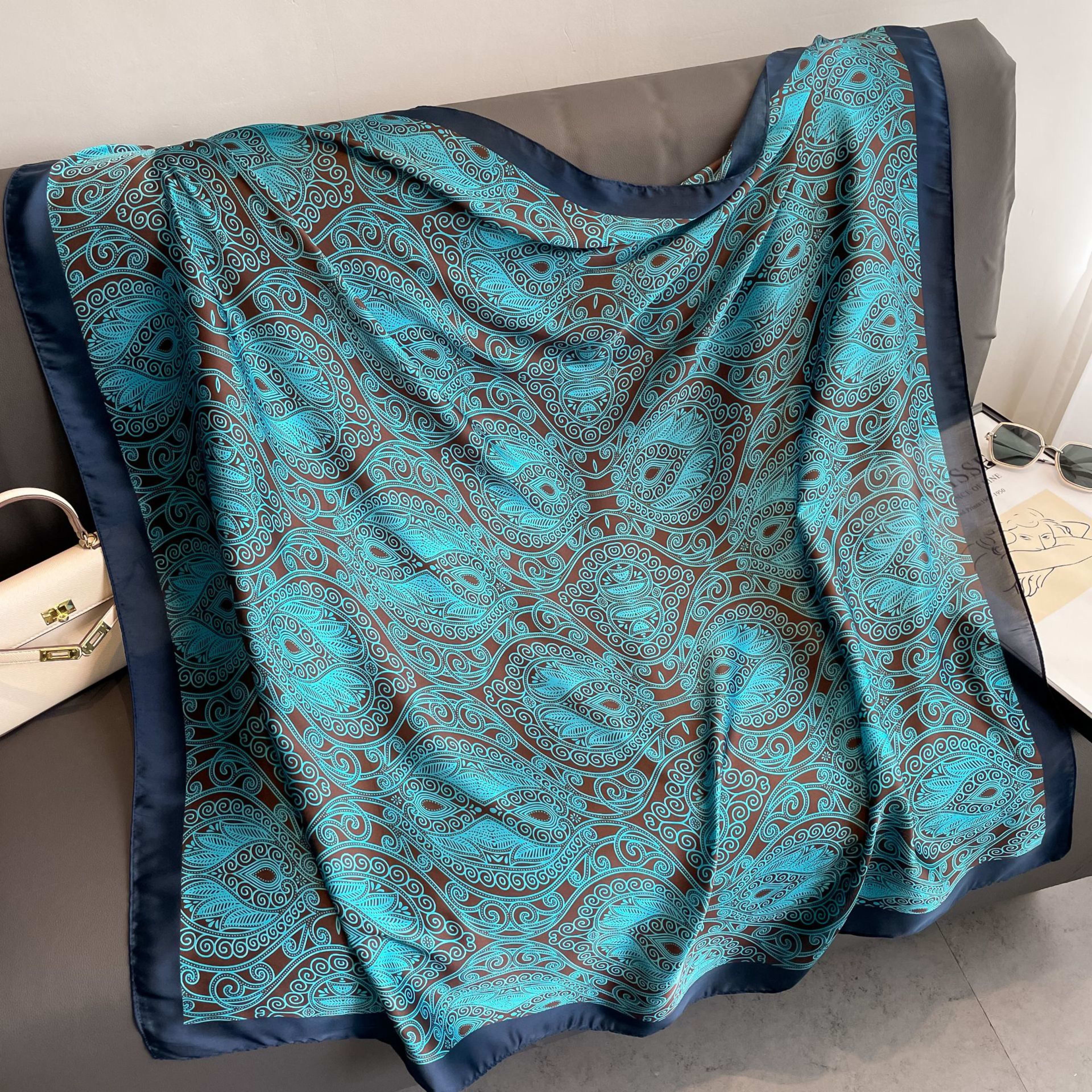 Creative Exotic-print Versatile Silk Scarf 14