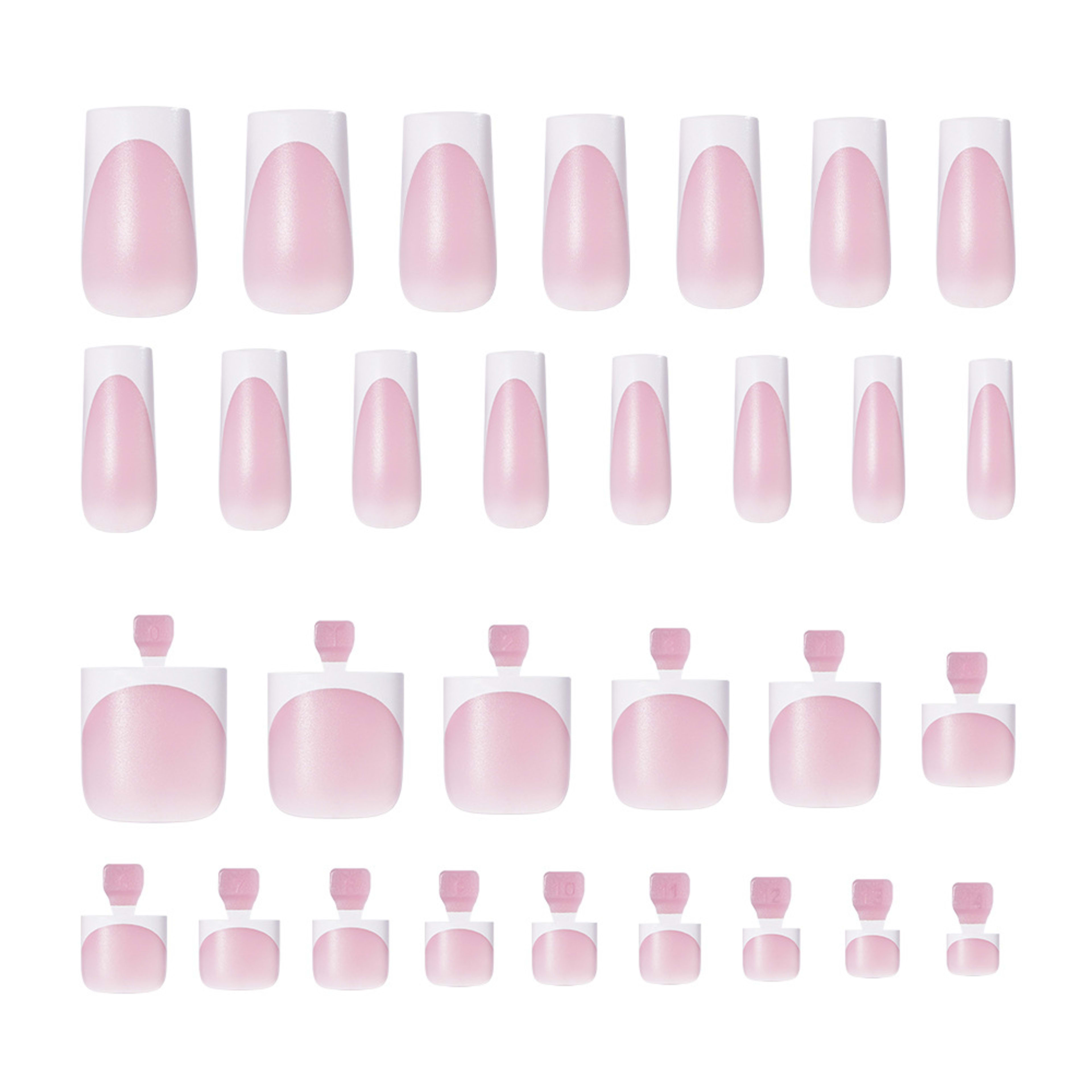 60-piece Set Of Square French Matte Nail Tips 6