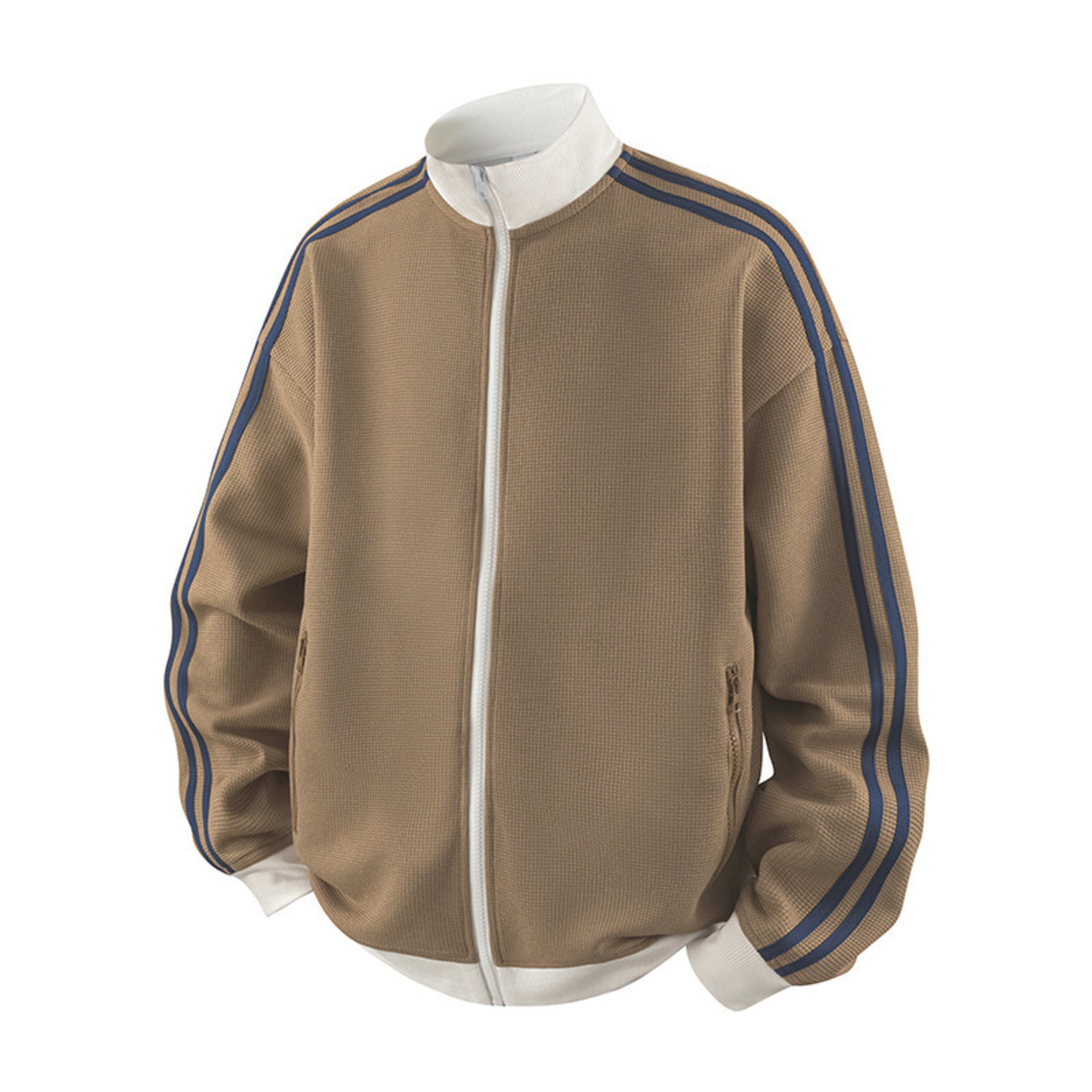 Striped Stand-Neck Preppy-Style Casual Sports Retro Jacket 7