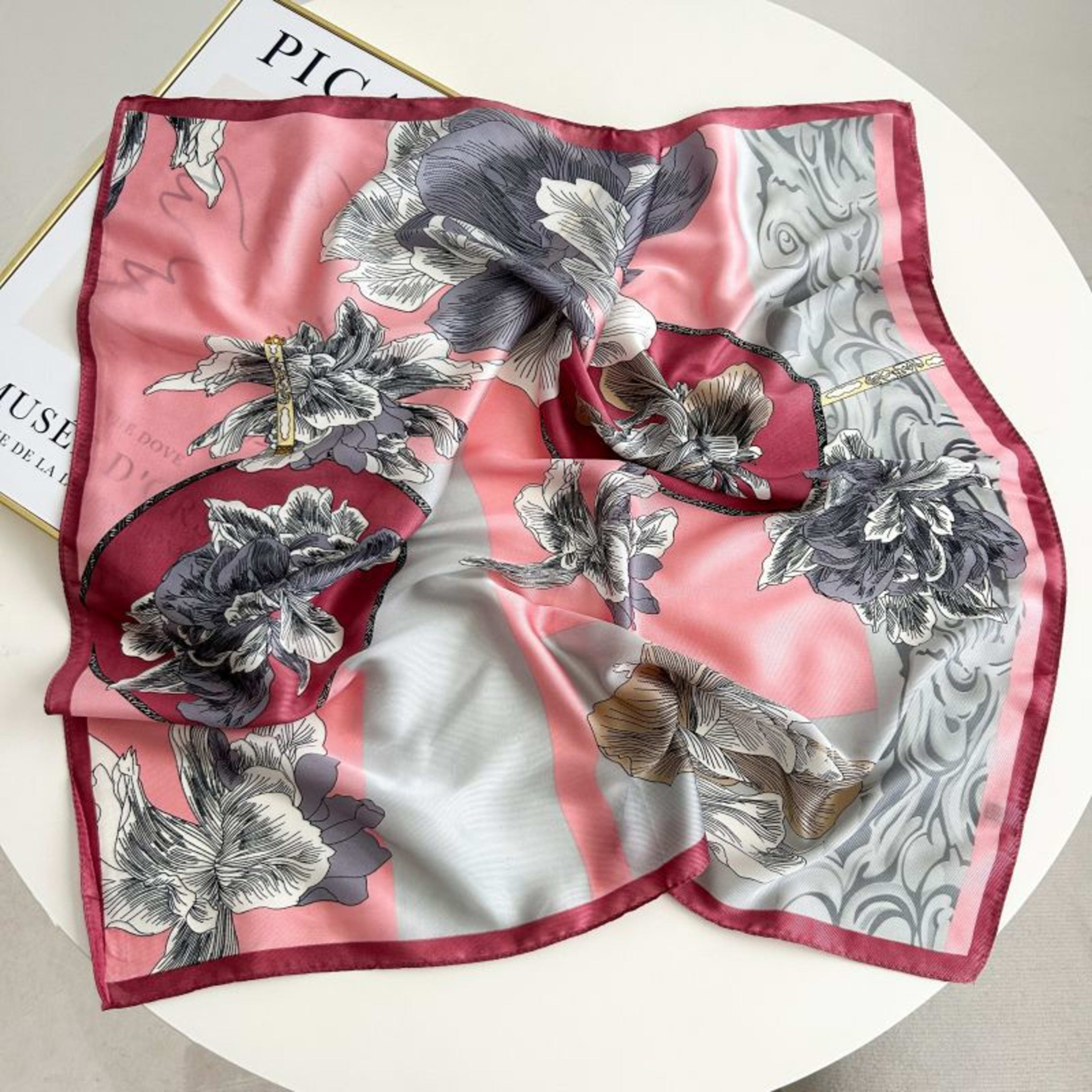 New High-end Twill Silk-look Square Scarf 6