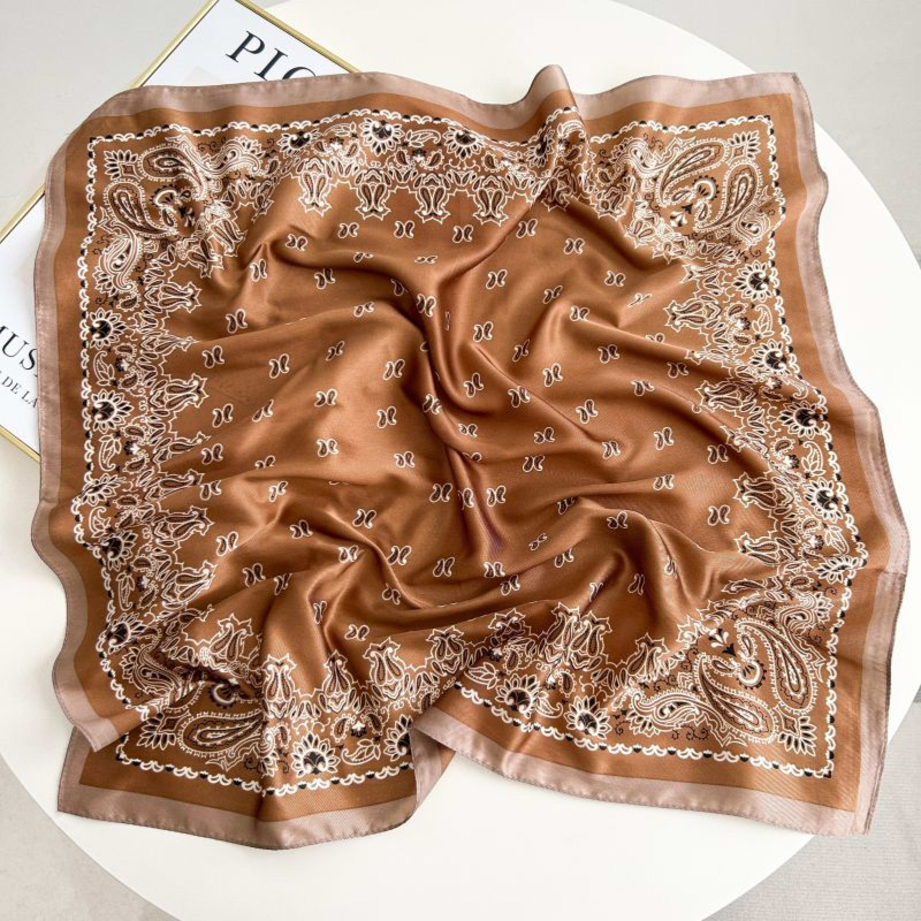 New High-end Twill Silk-look Square Scarf 57