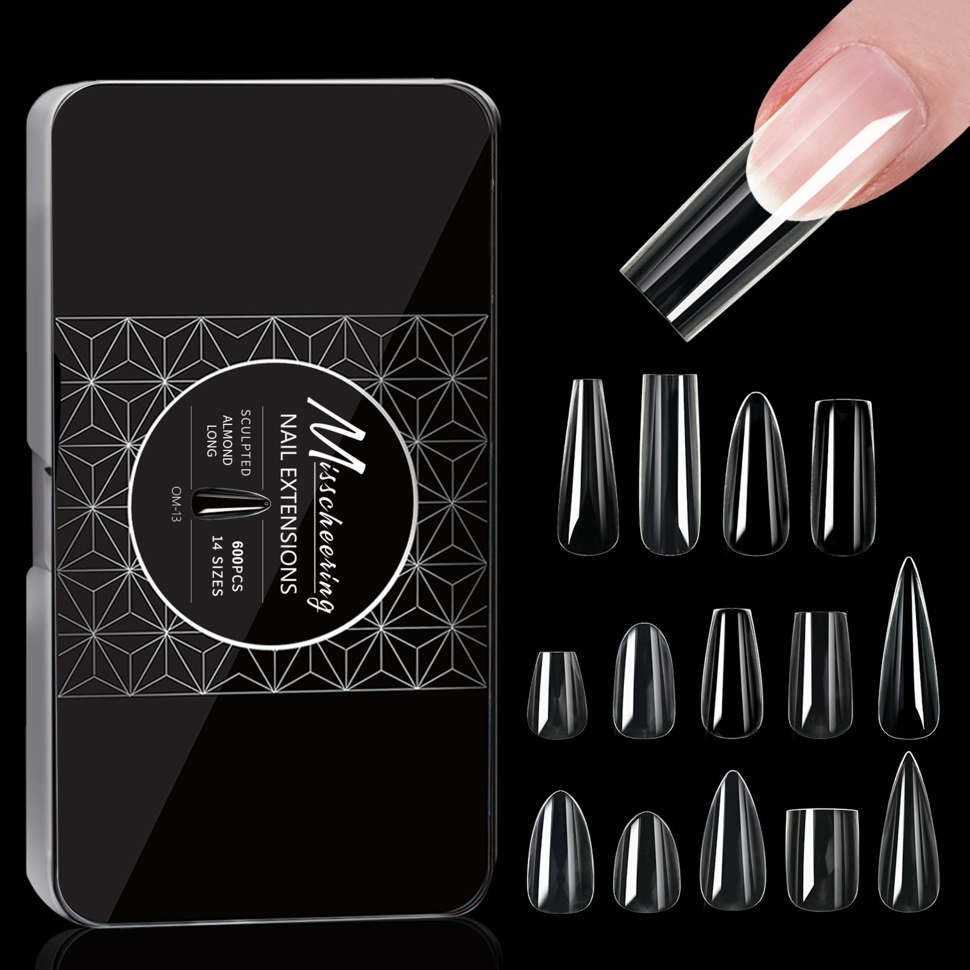 Nail Transparent Nail Tips Nail Shapes For Manicure Seamless False Nails Boxed Set 10