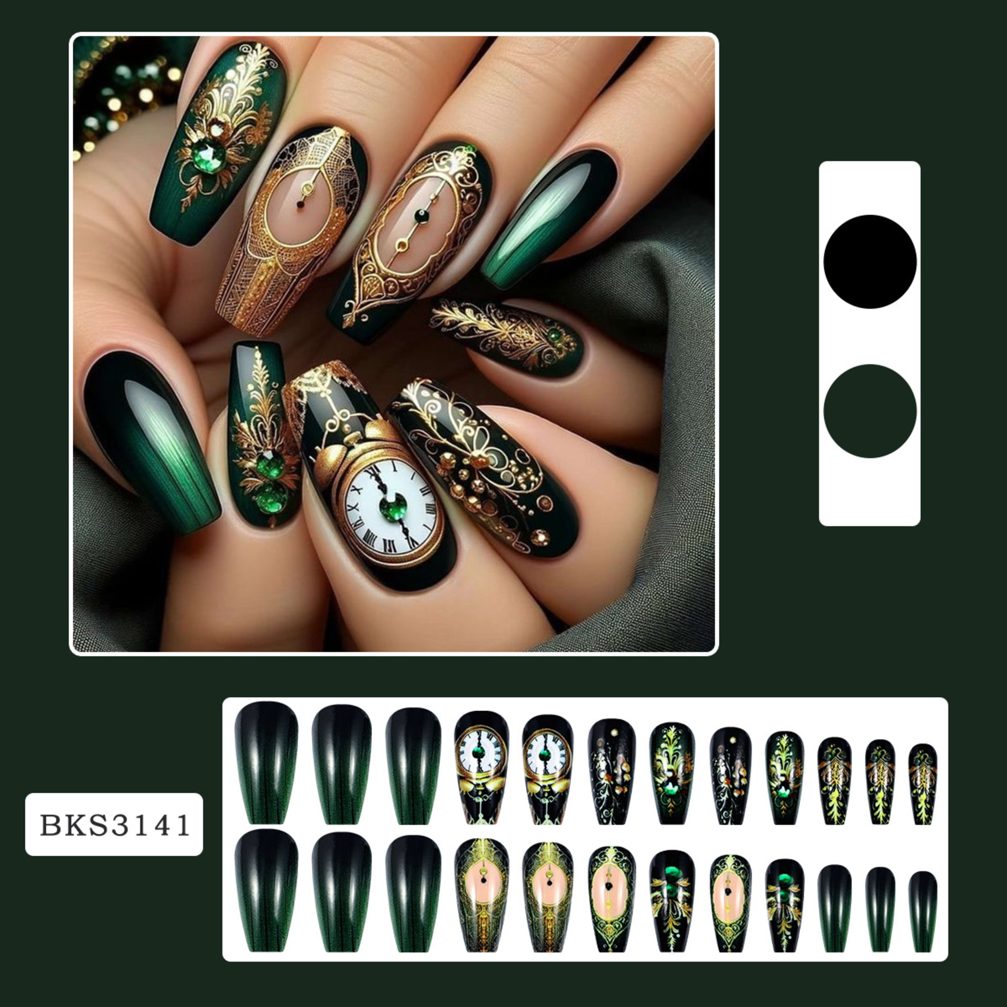 Retro Ins Style Removable Fake Nail Tip