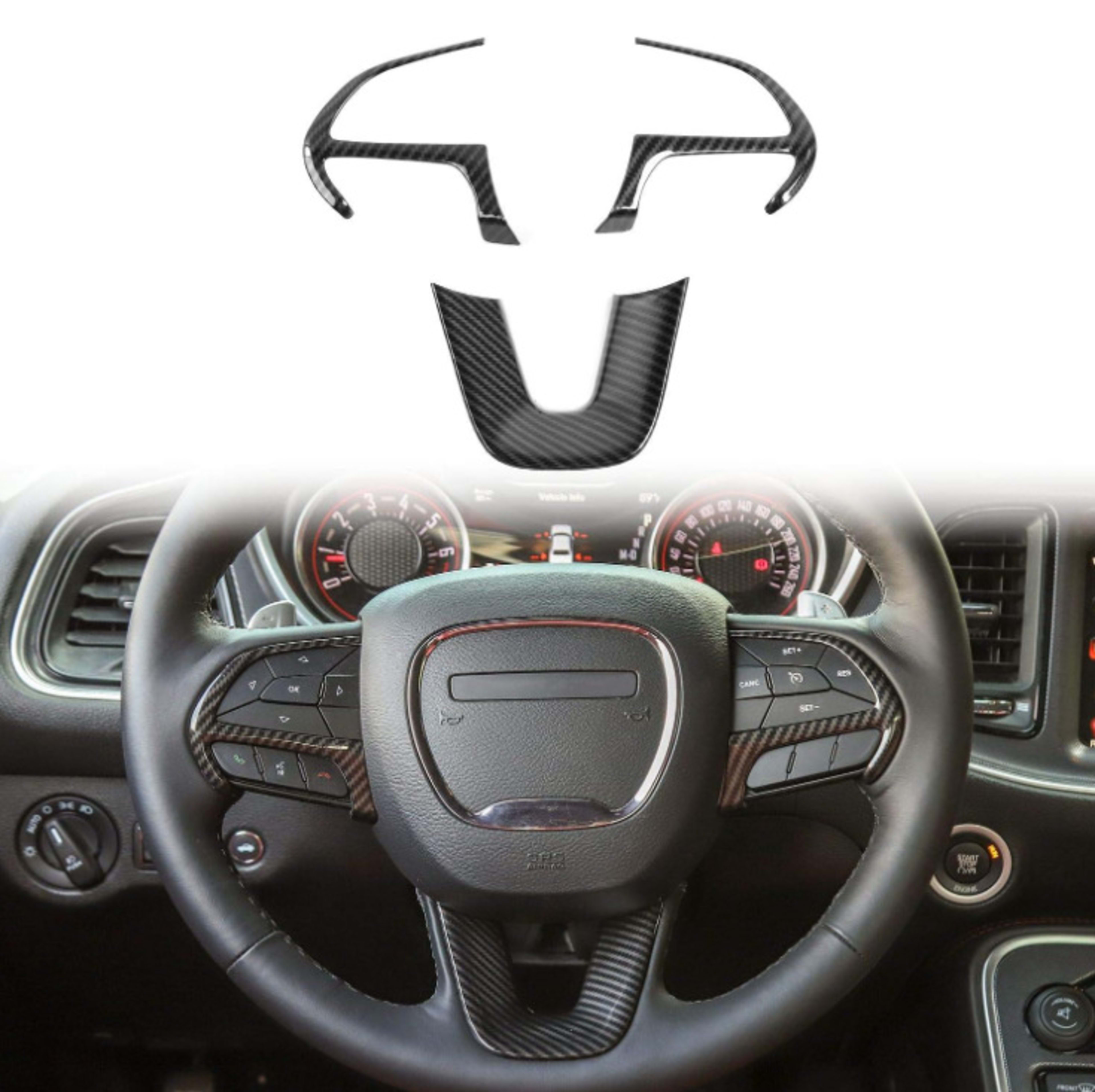 Suitable For Challenger Horse Modification Steering Wheel Sequins Decoration 8