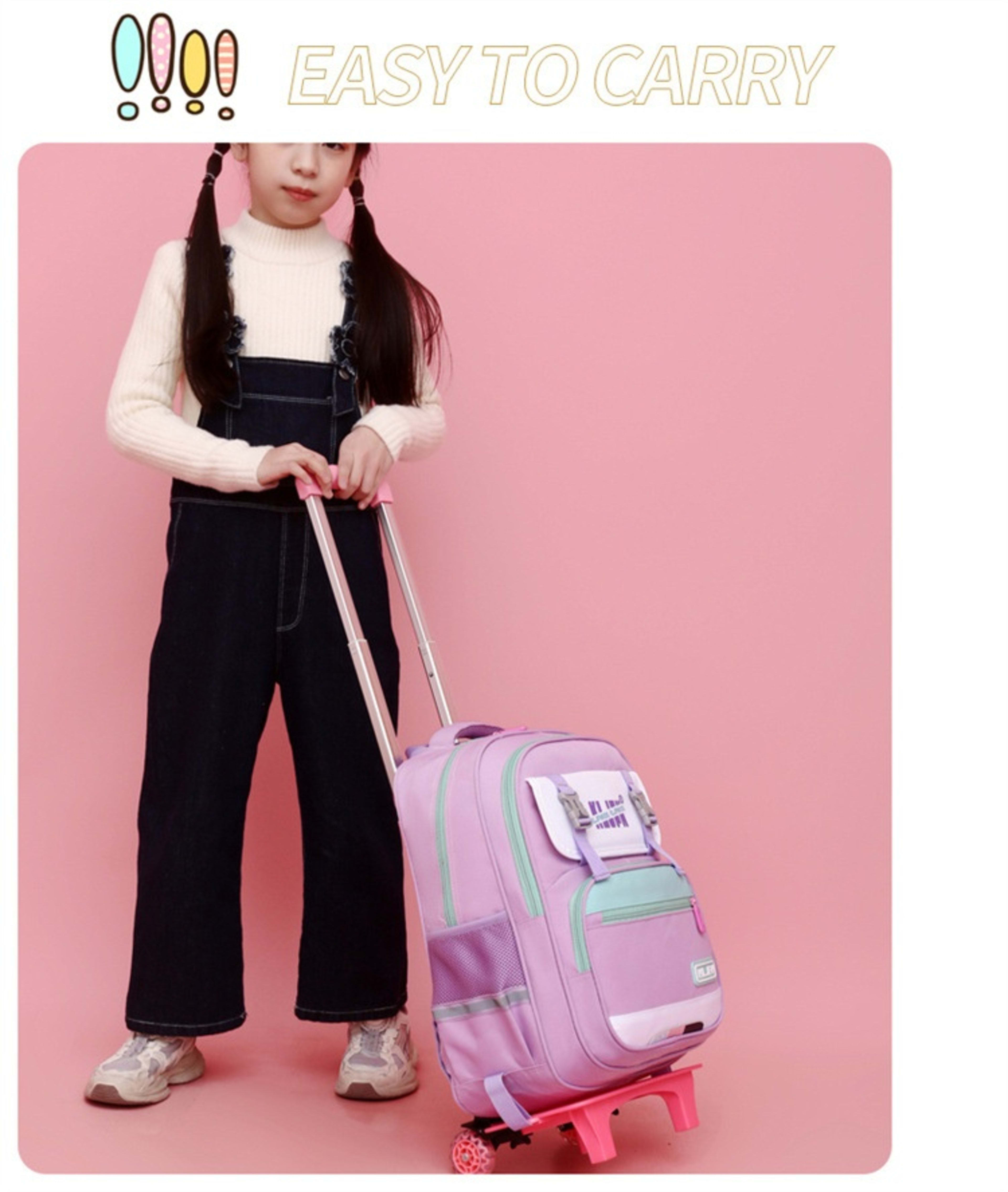 Children's Trolley Lightweight Shoulder Pad Wear-resistant Large Capacity Spine Protection Backpack Waterproof 42