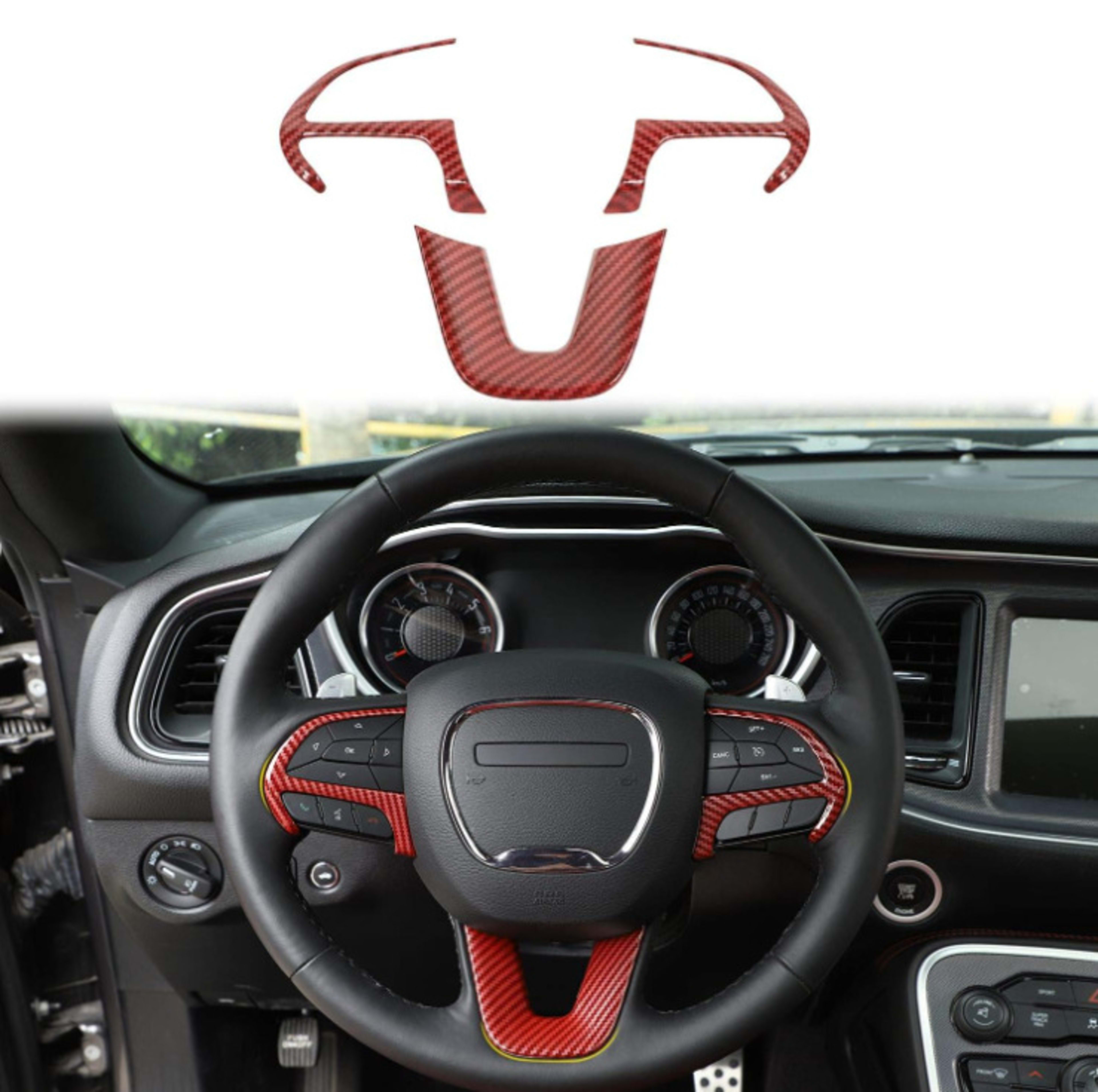 Suitable For Challenger Horse Modification Steering Wheel Sequins Decoration 7