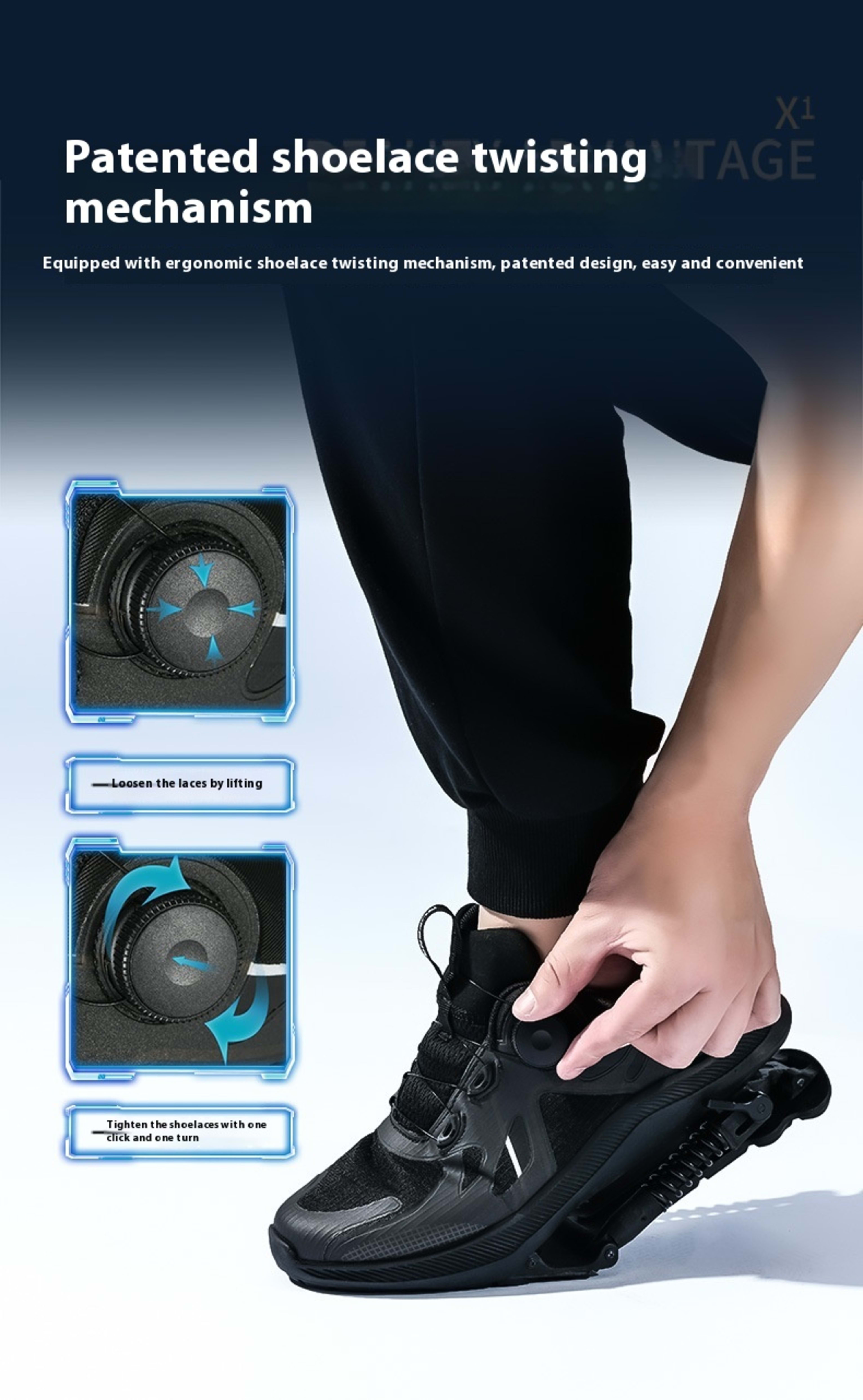 Black Tech Running Shoes Power Mechanical Running Shoes Marathon Running 13