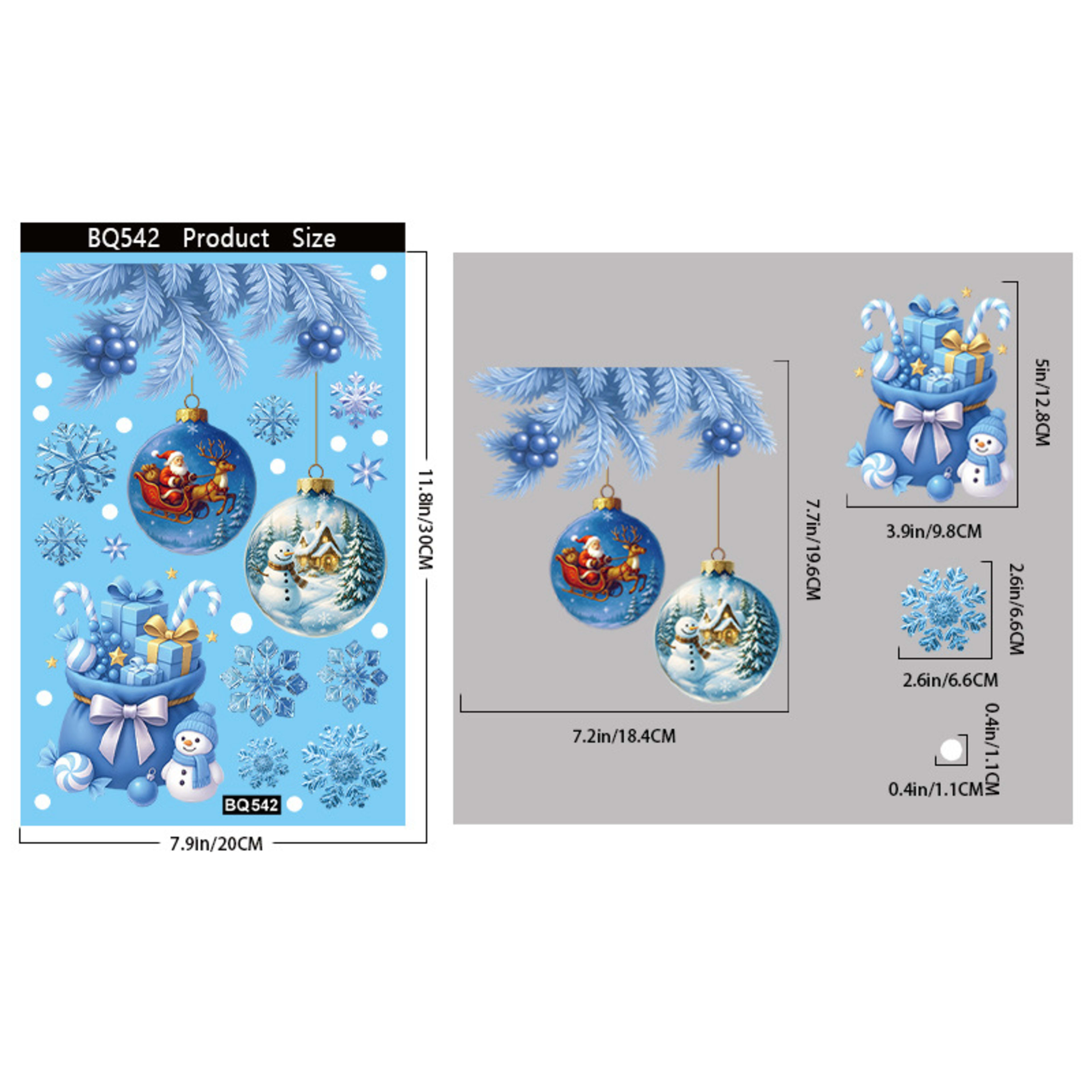 Christmas Party Decorative Creative Glass Sticker 13
