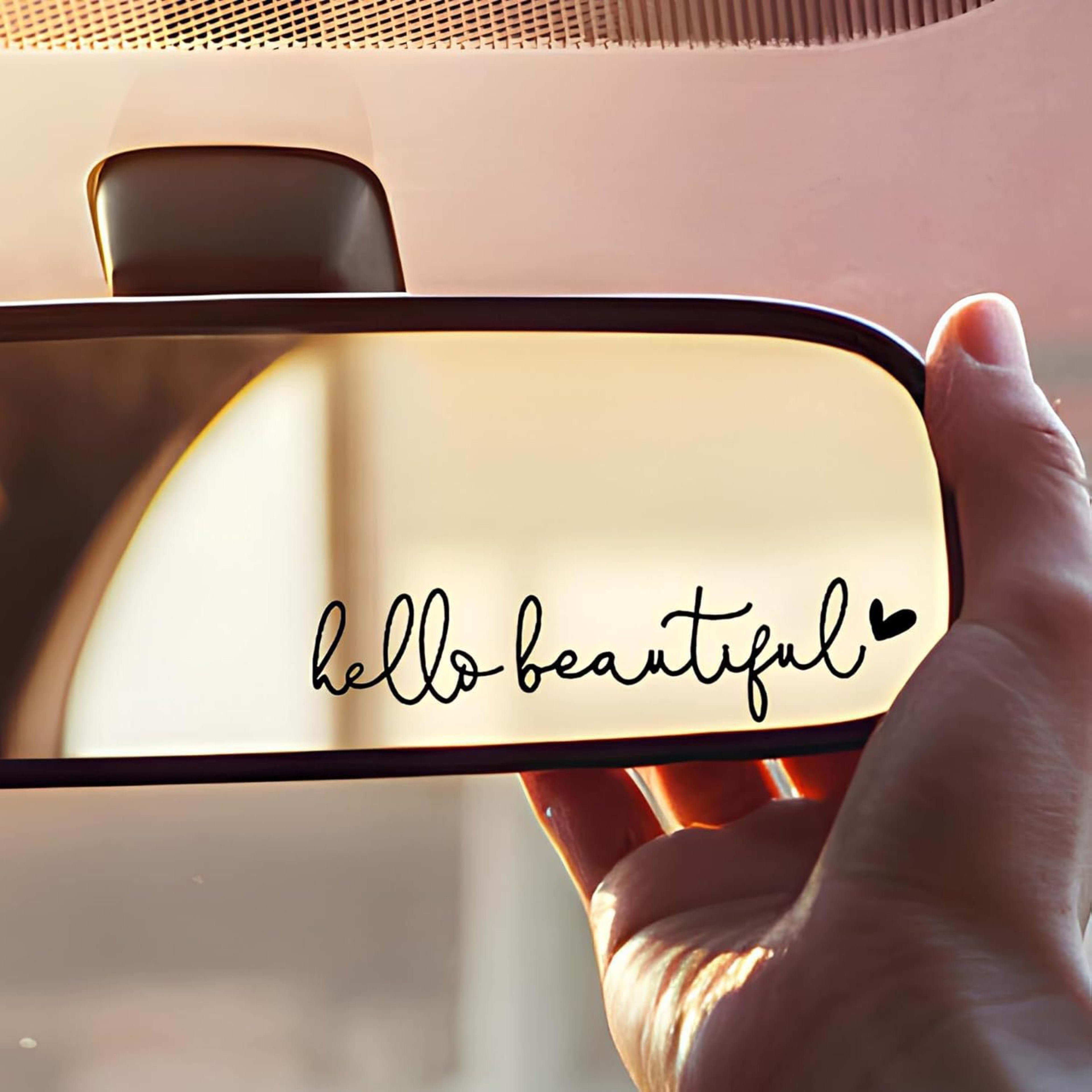 Hello Beautiful Car Rearview Mirror Stickers 2
