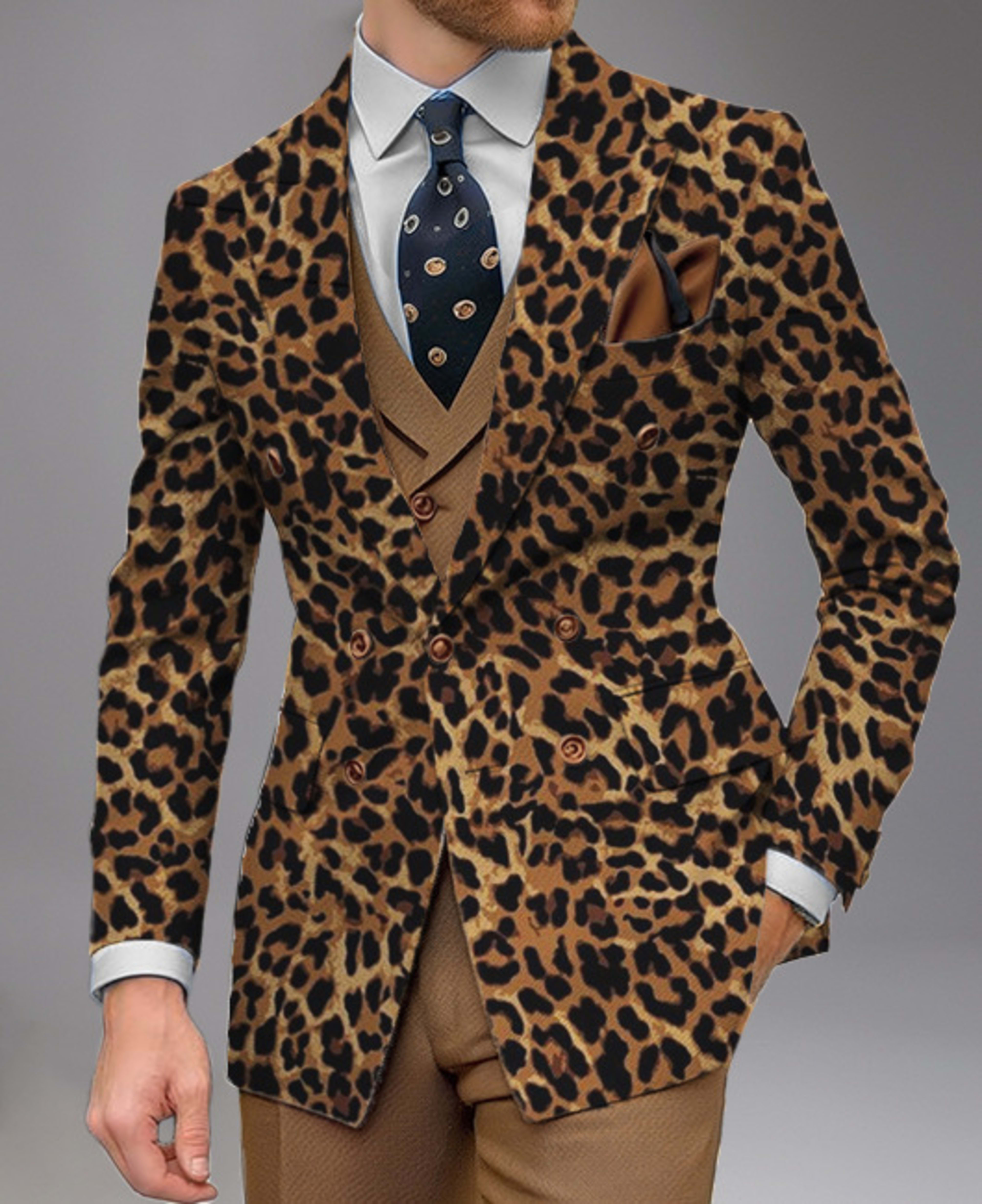 Business-Casual Tailored Suit Spring-Autumn Top For Men 3
