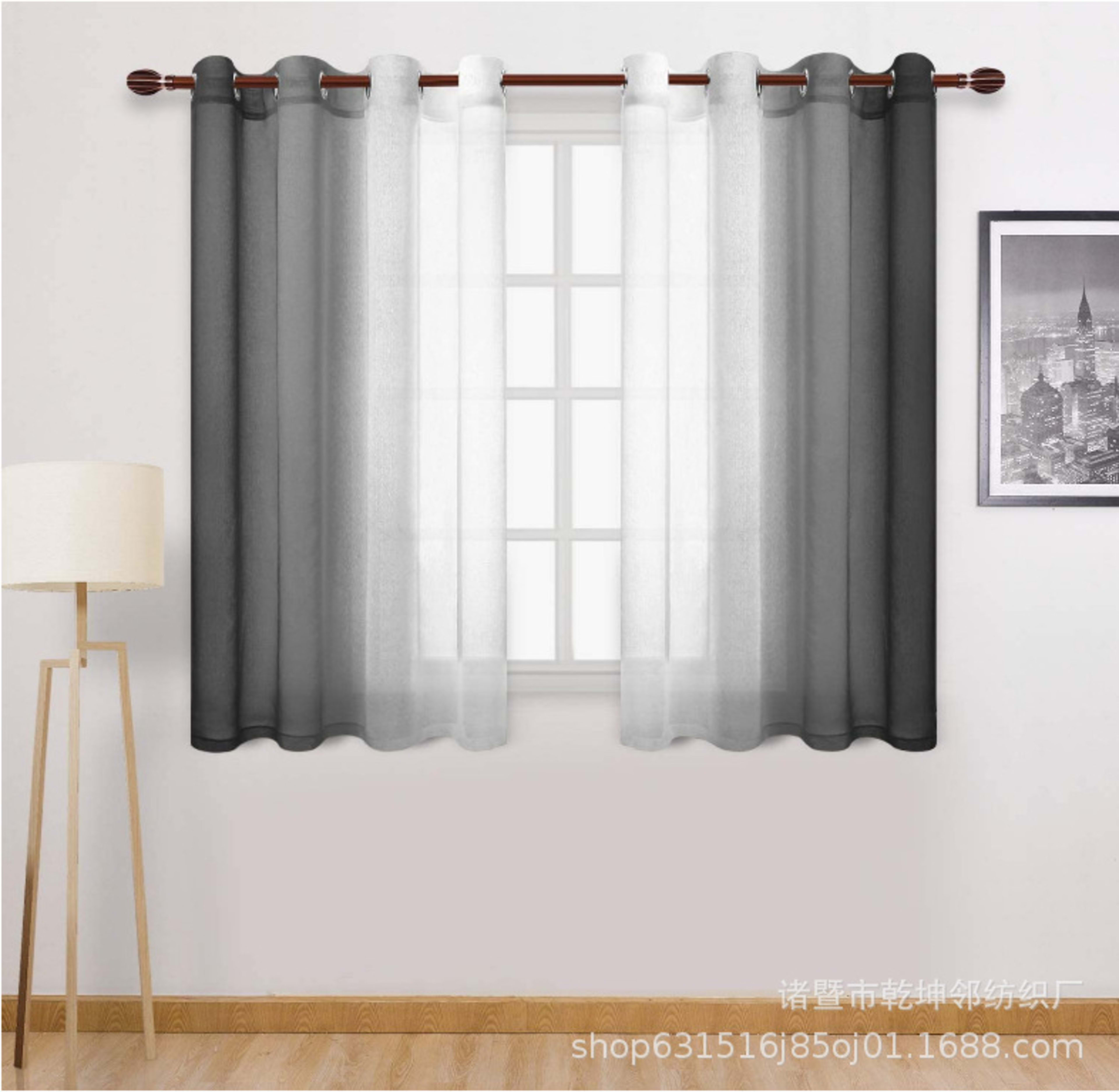 Gradient Sheer Curtain For Balconies Ready Made Blackout Curtains And Sheer Curtains 3