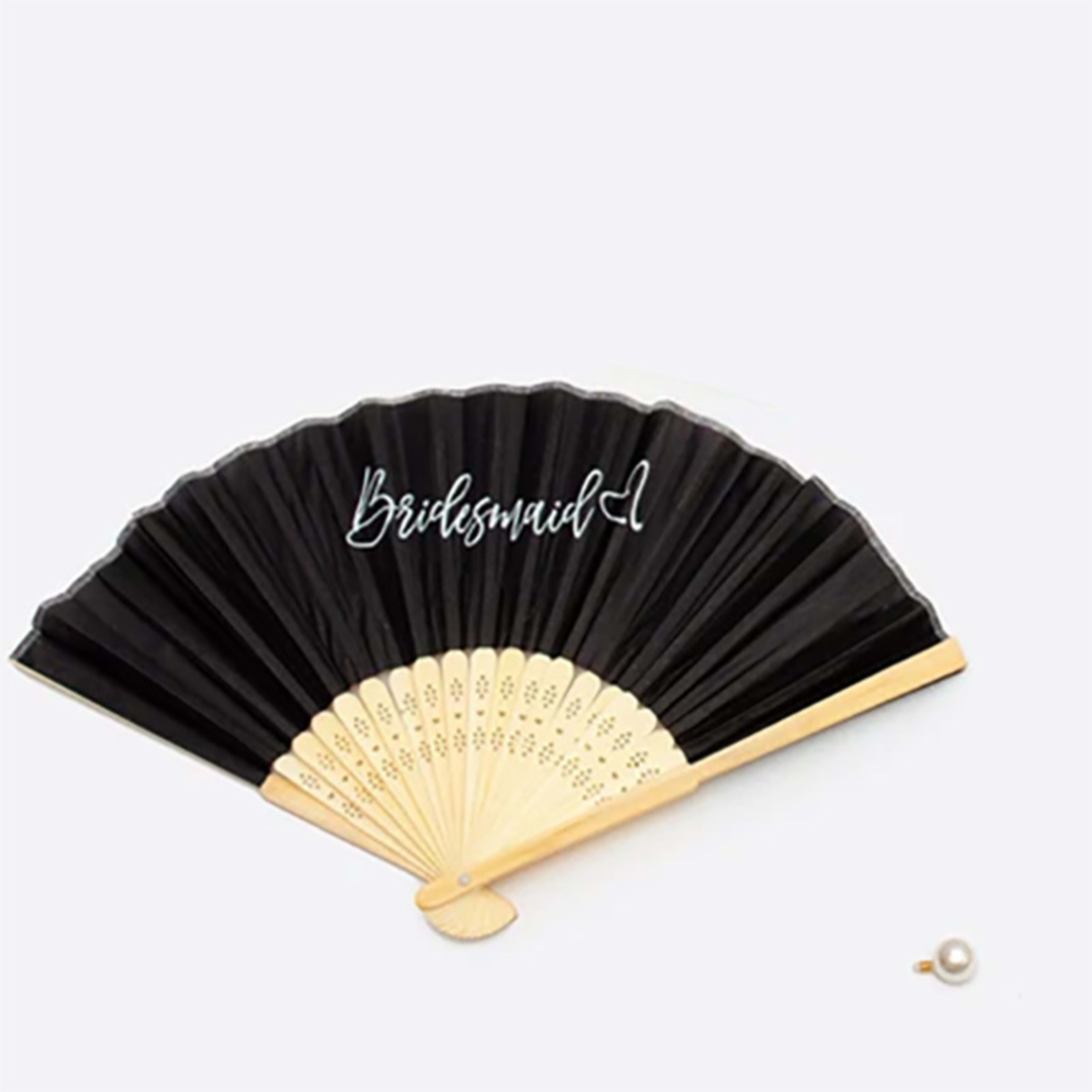 Bride And Bridesmaid Black And White Fan Bachelor Party Wedding 7