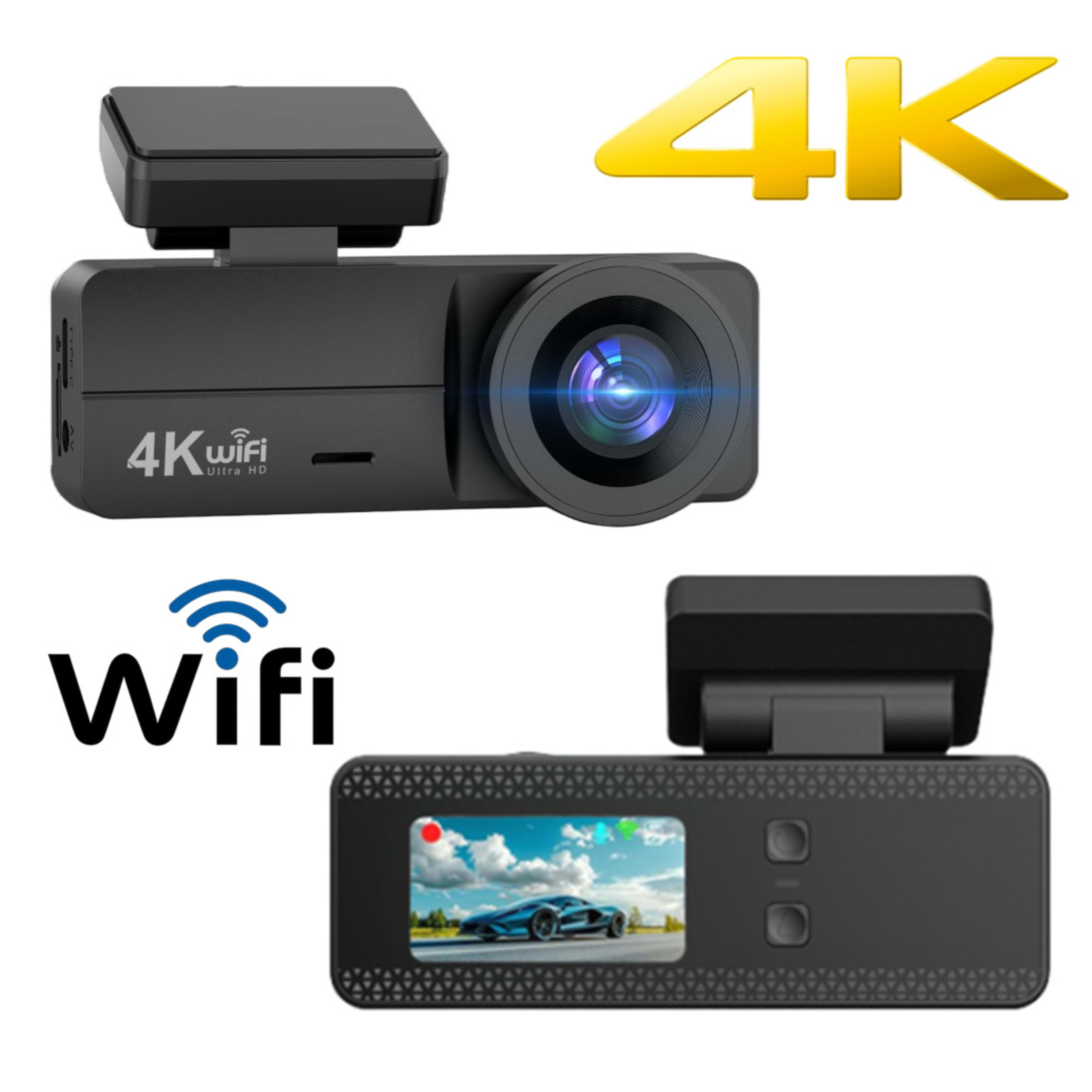 HD WiFi Mobile Phone Interconnection Loop Recording Driving Recorder