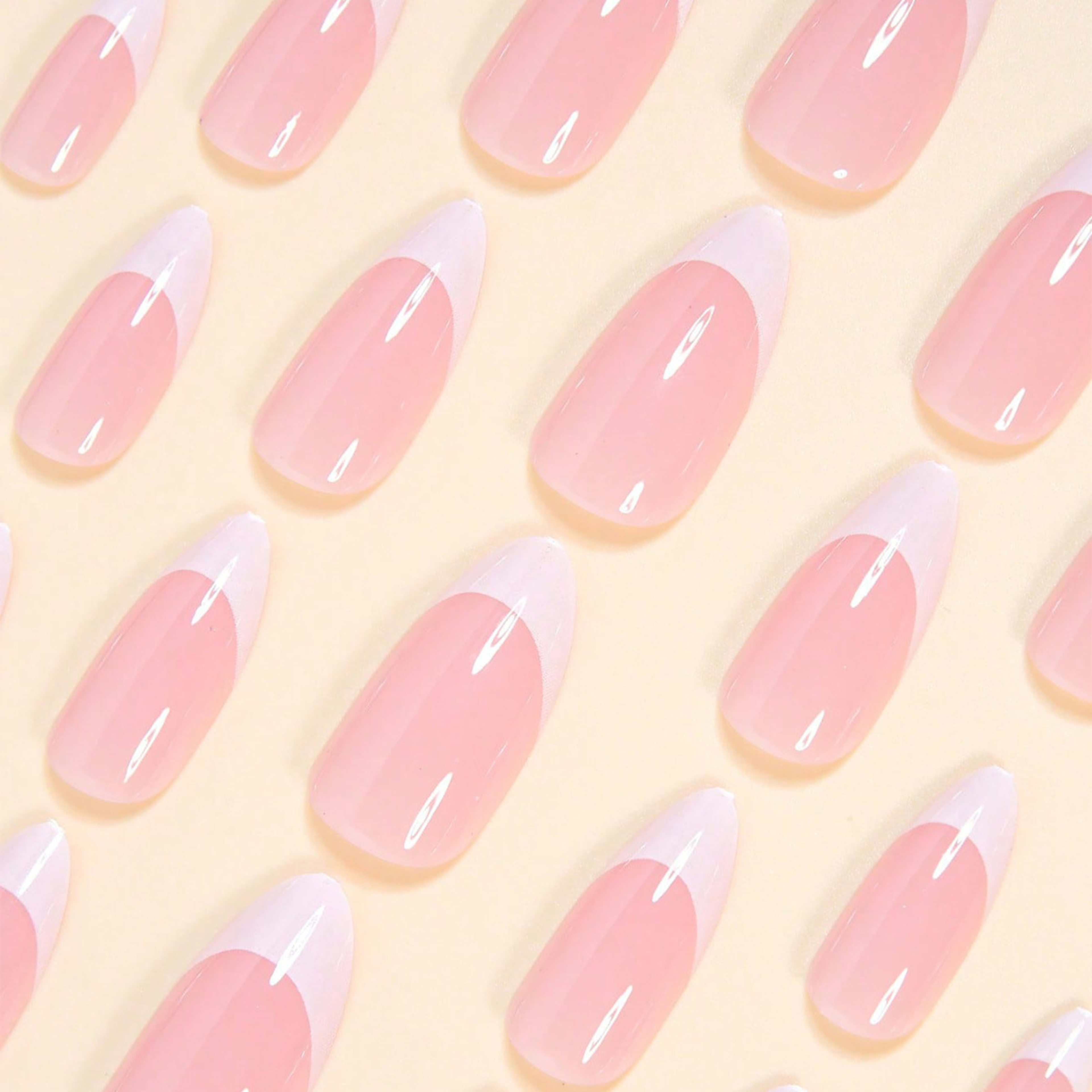 Minimalist White French-style Press-on Nails 5