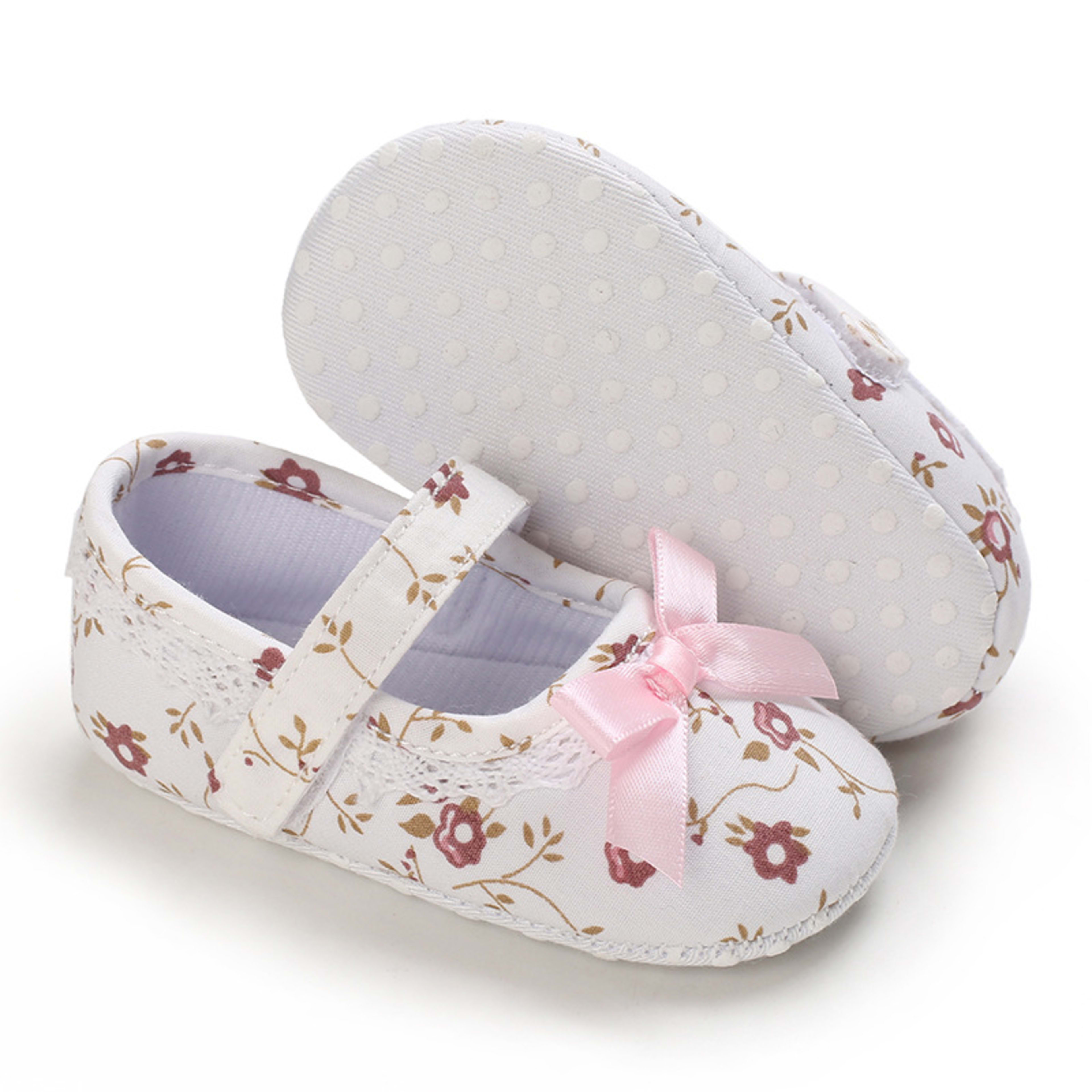 Baby Girl Shoes Soft-Soled Princess Shoes Flower Design First Walkers 4
